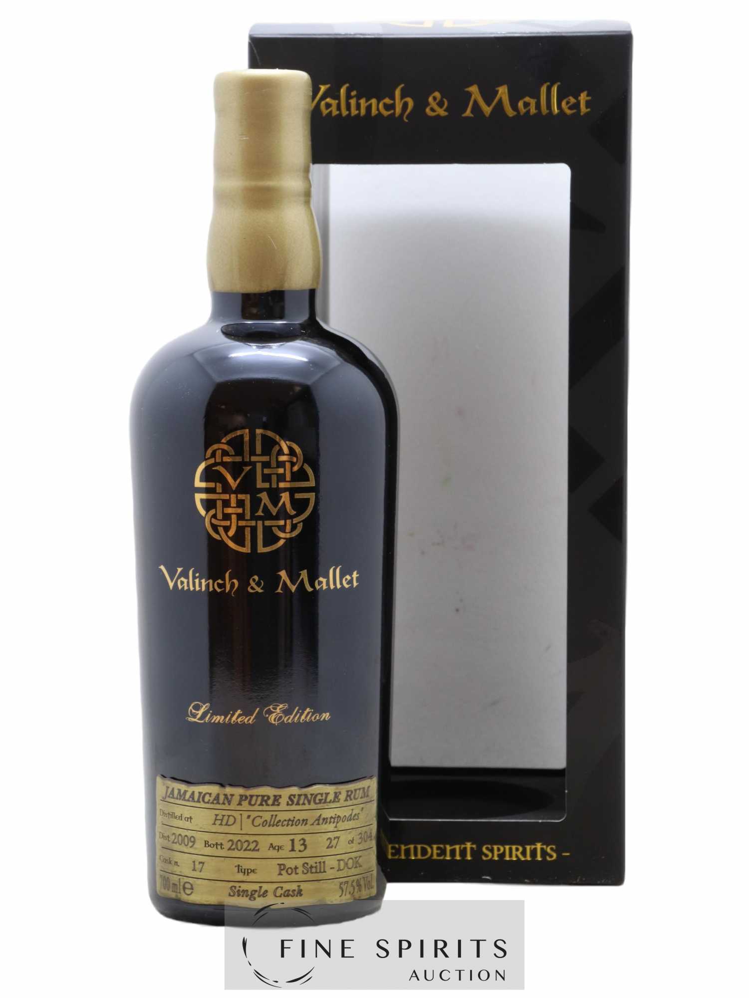 Hampden 13 years 2009 Of. Valinch & Mallet - Collection Antipodes DOK Single Cask n°17 - One of 304 - bottled 2022 Limited Edition