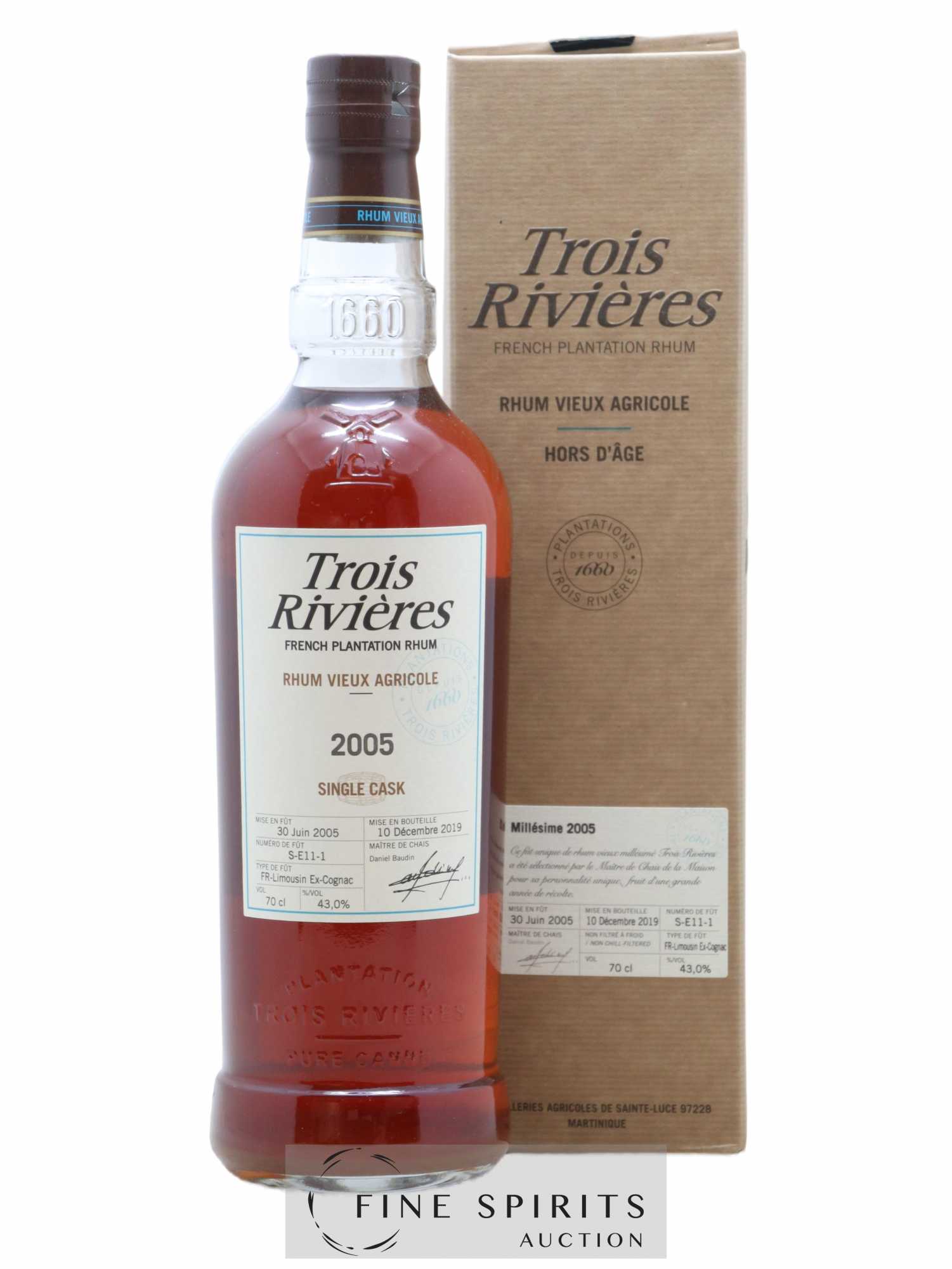 Trois Rivières 2005 Of. Fût n°S-E11-1 - bottled 2019 Single Cask