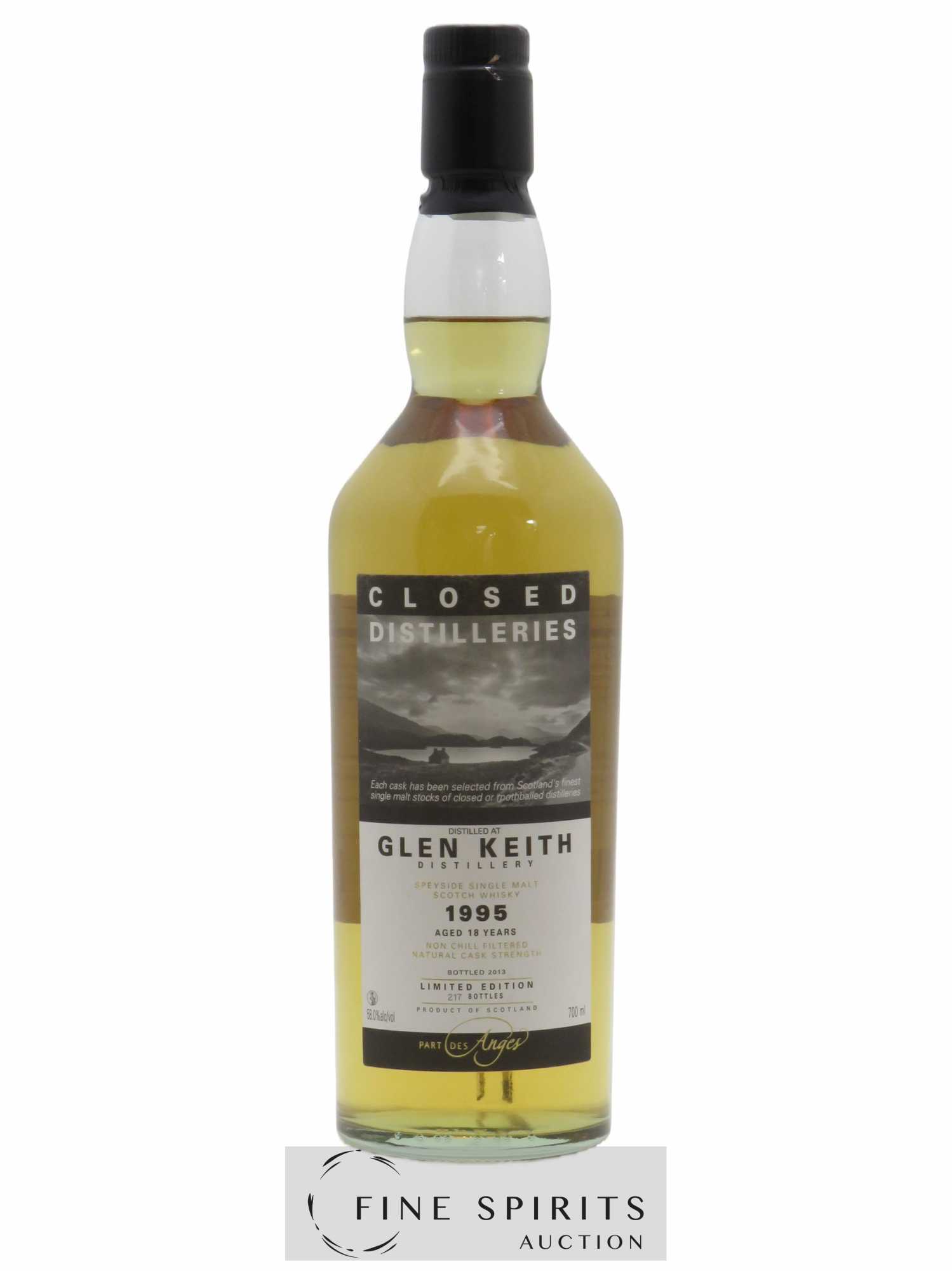 Glen Keith 18 years 1995 Of. Closed Distilleries One of 217 bottles - bottled 2013 Part des Anges Limited Edition