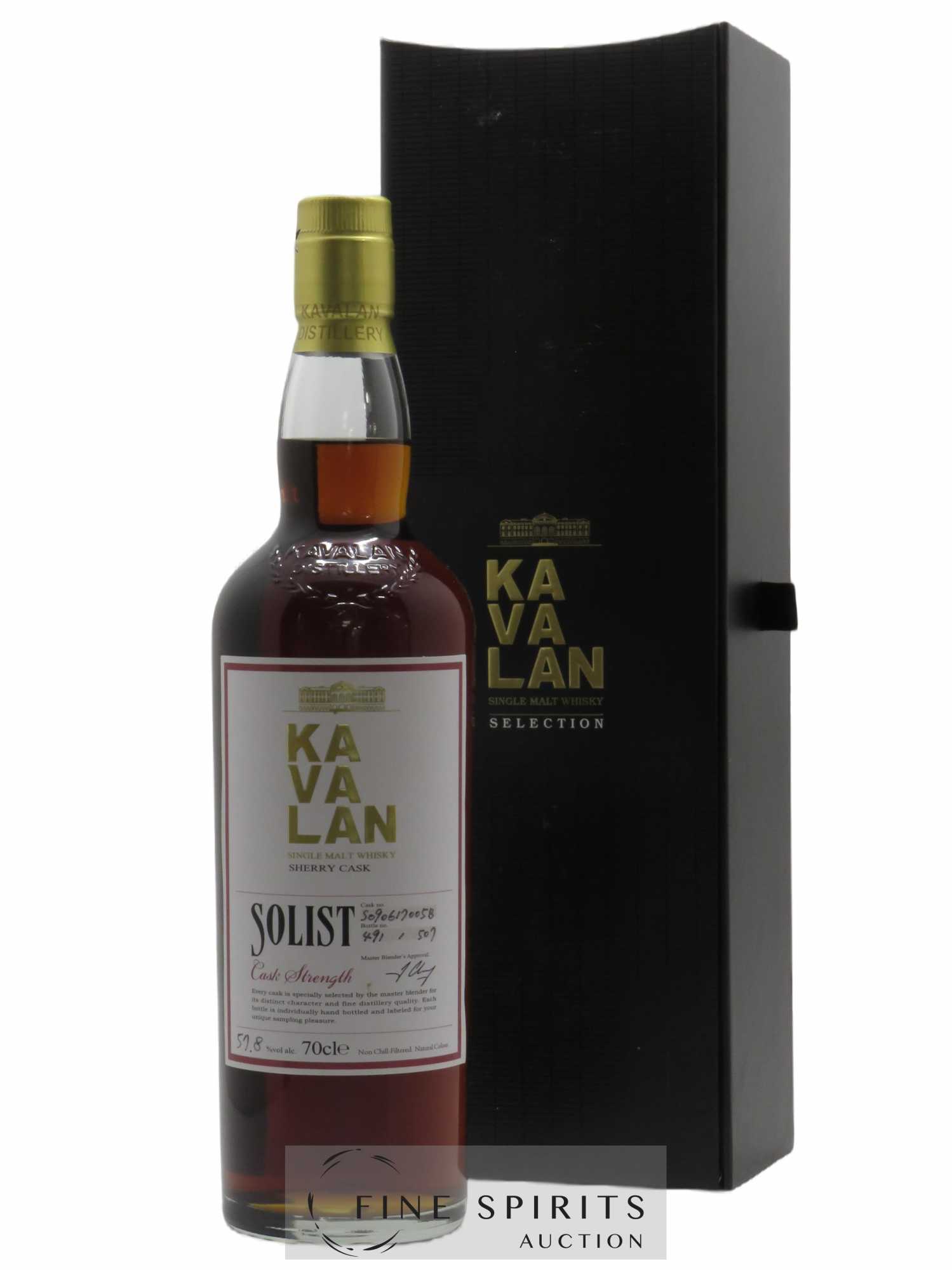 Kavalan Of. Solist Sherry Cask Cask n°S090619005B - One of 507 bottles - bottled 2015 Cask Strength