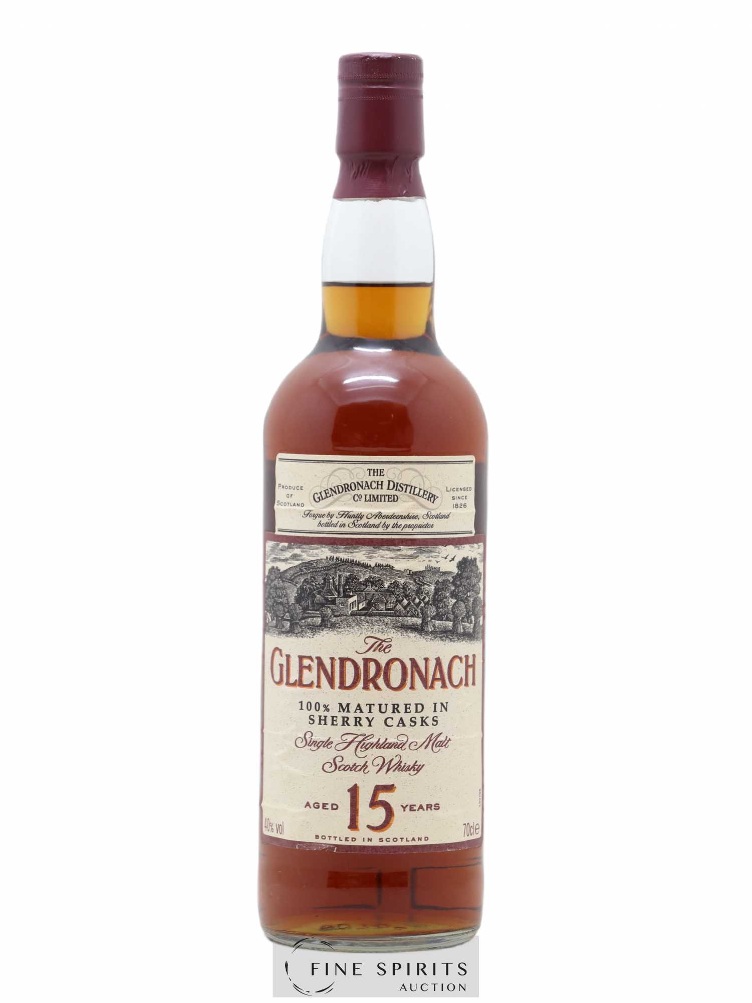 Glendronach 15 years Of. 100% Matured In Sherry Casks