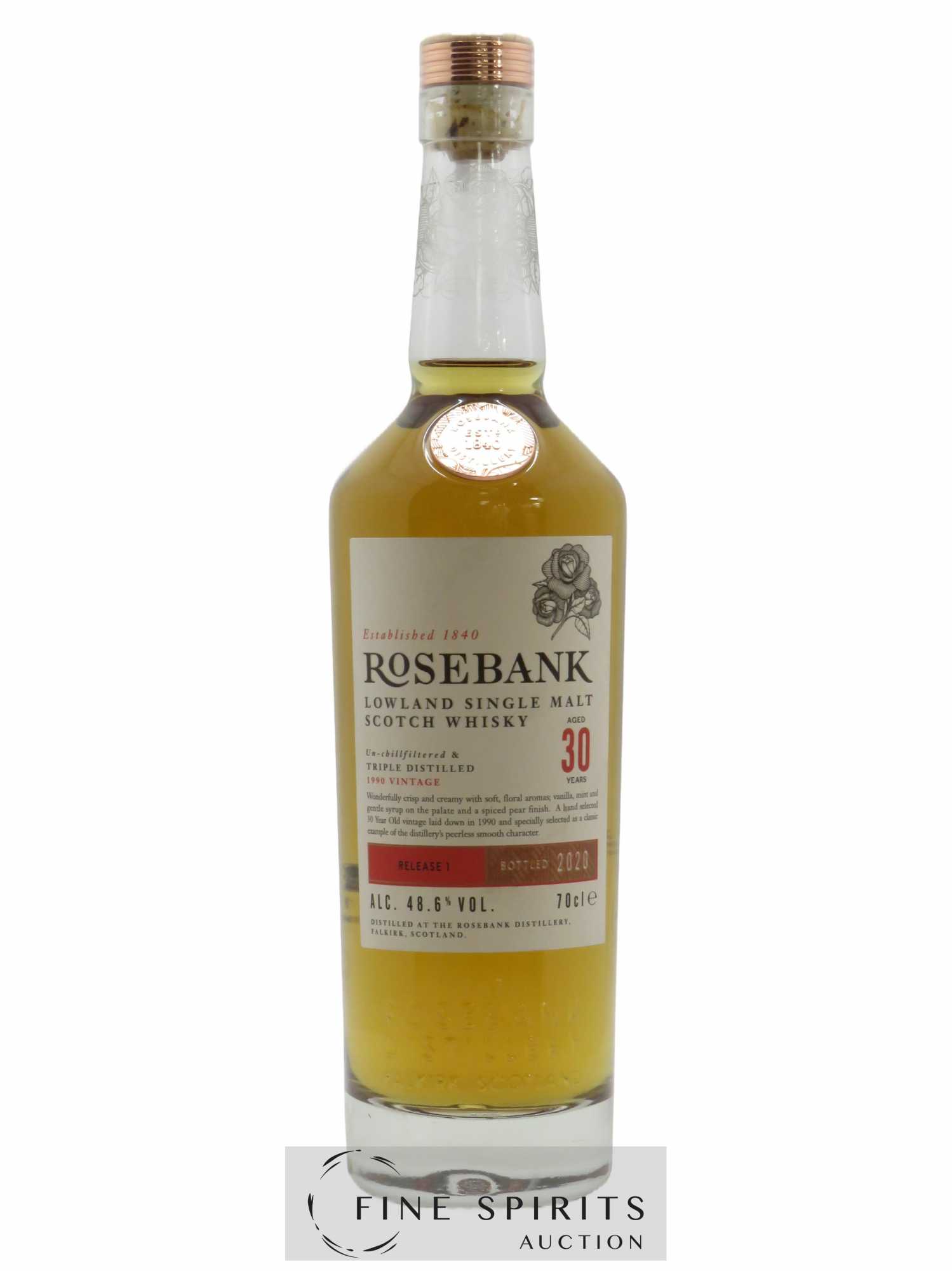 Rosebank 30 years 1990 Of. Release 1 - bottled 2020 Un-Chillfiltered & Triple Distilled