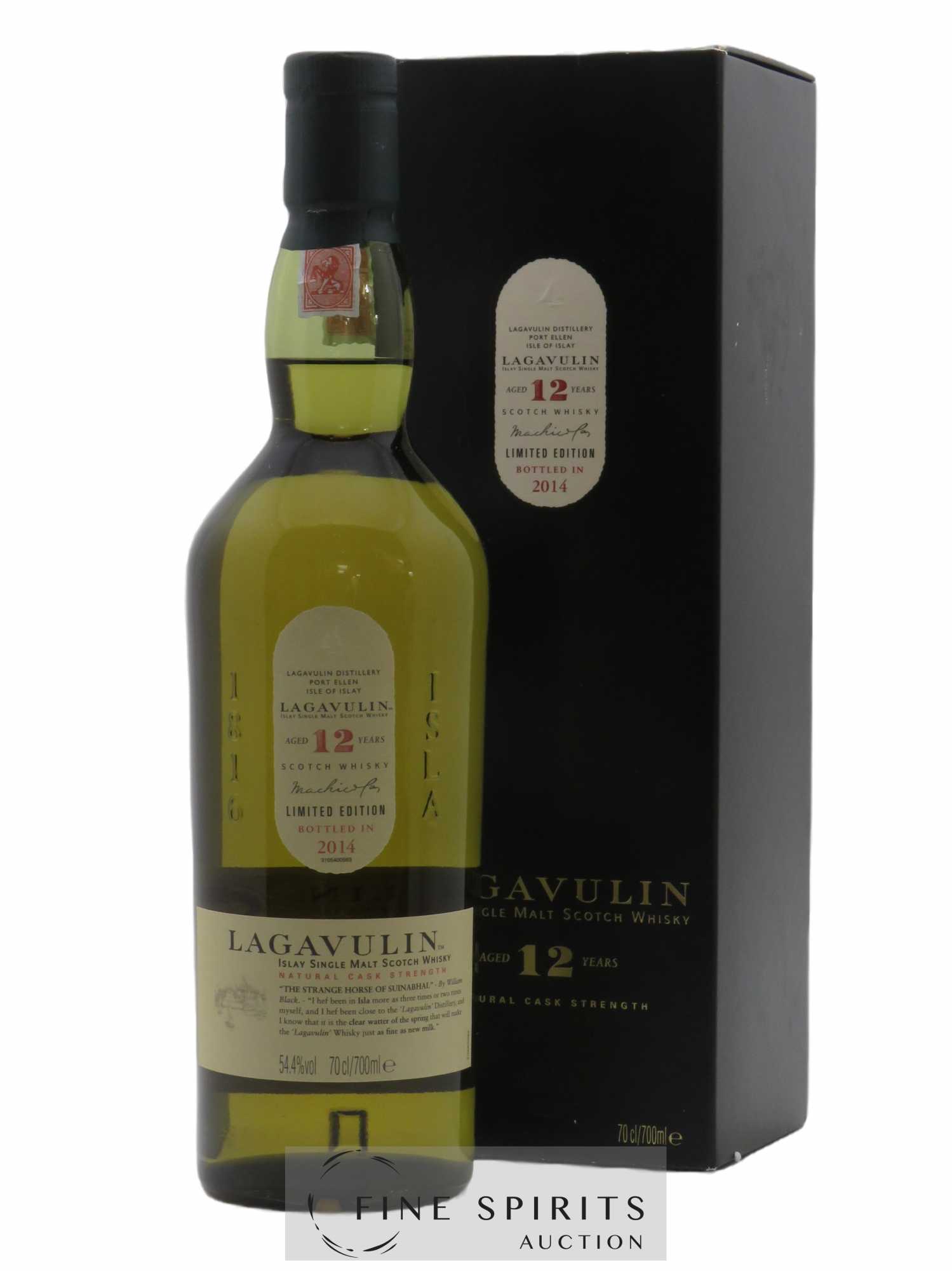 Price Lagavulin 12 years Of. Natural Cask Strength bottled in 2014 Limited  Edition ---- Brown