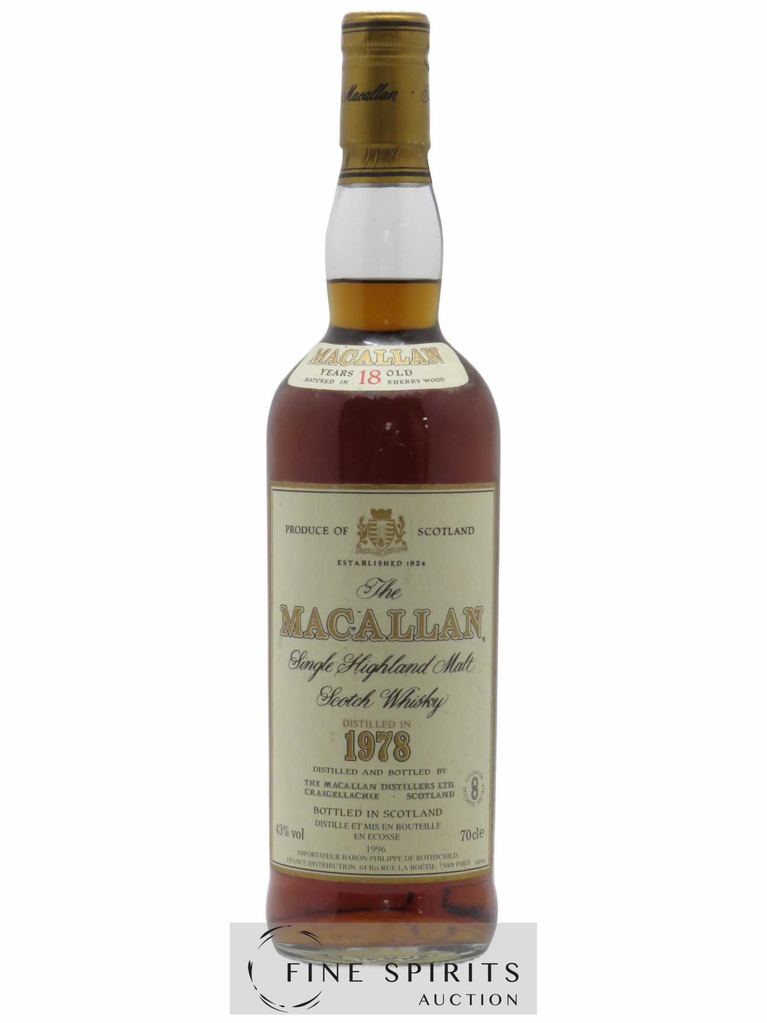 Macallan (The) 18 years 1978 Of. Sherry Wood Matured - bottled 1996 Rothschild Import