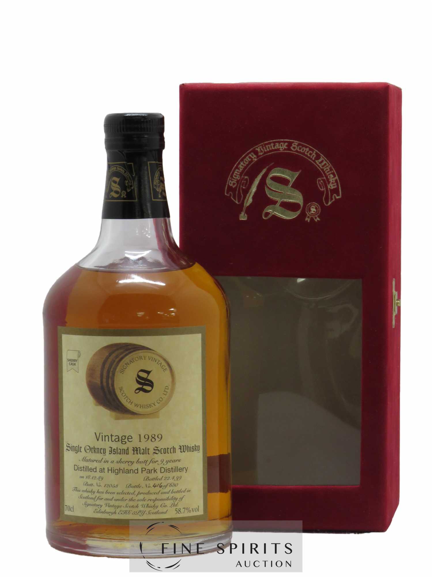 Highland Park 9 years 1989 Signatory Vintage Sherry Cask Butt n°12053 - One of 630 bottles - bottled 1999