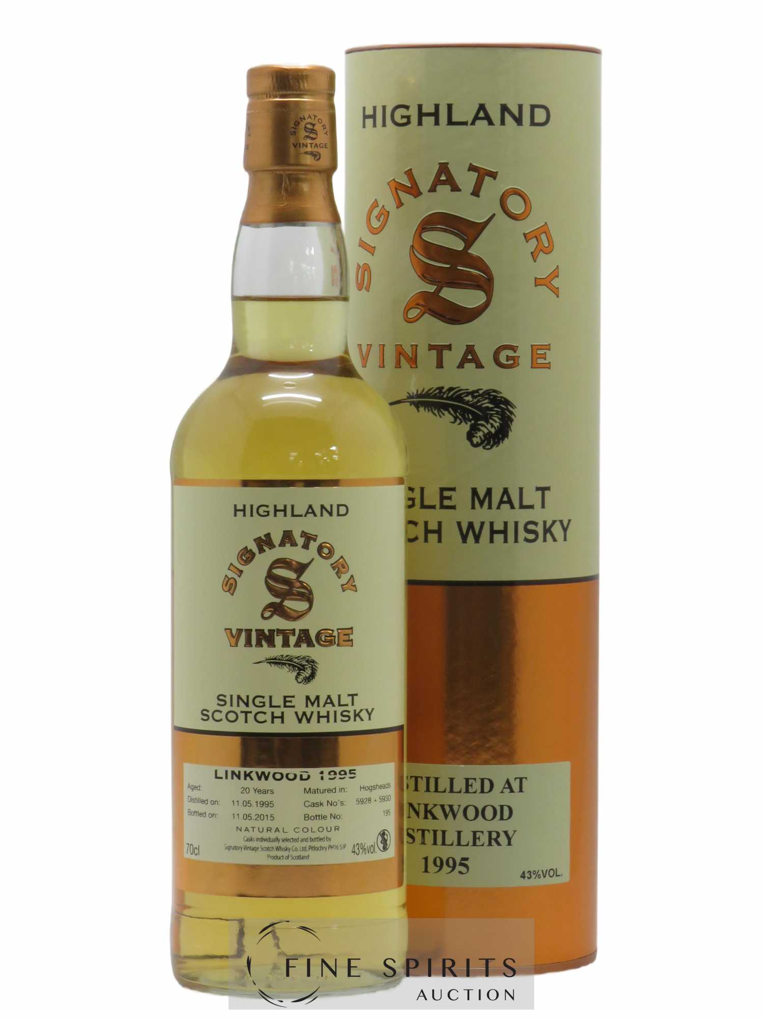 Linkwood 20 years 1995 Signatory Vintage Hogshead Cask n°5928-30 - bottled 2015