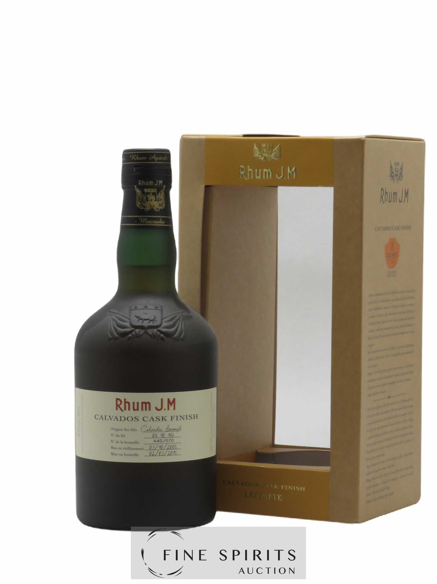 J.M 2005 Of. Calvados Cask n°0410147 - One of 570 - bottled 2015