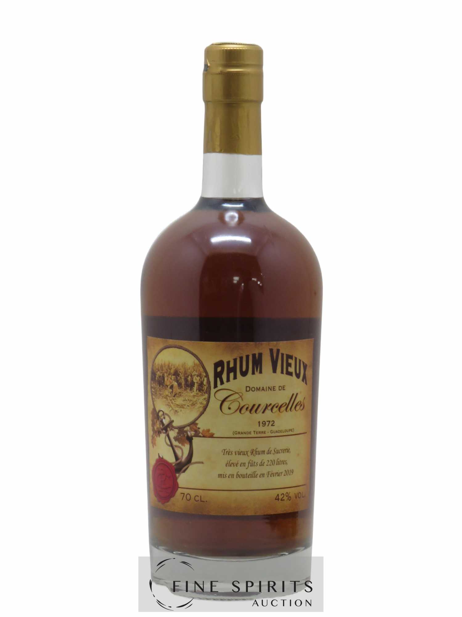 Domaine de Courcelles 1972 Of. Très Vieux Rhum mis en bouteille 2019