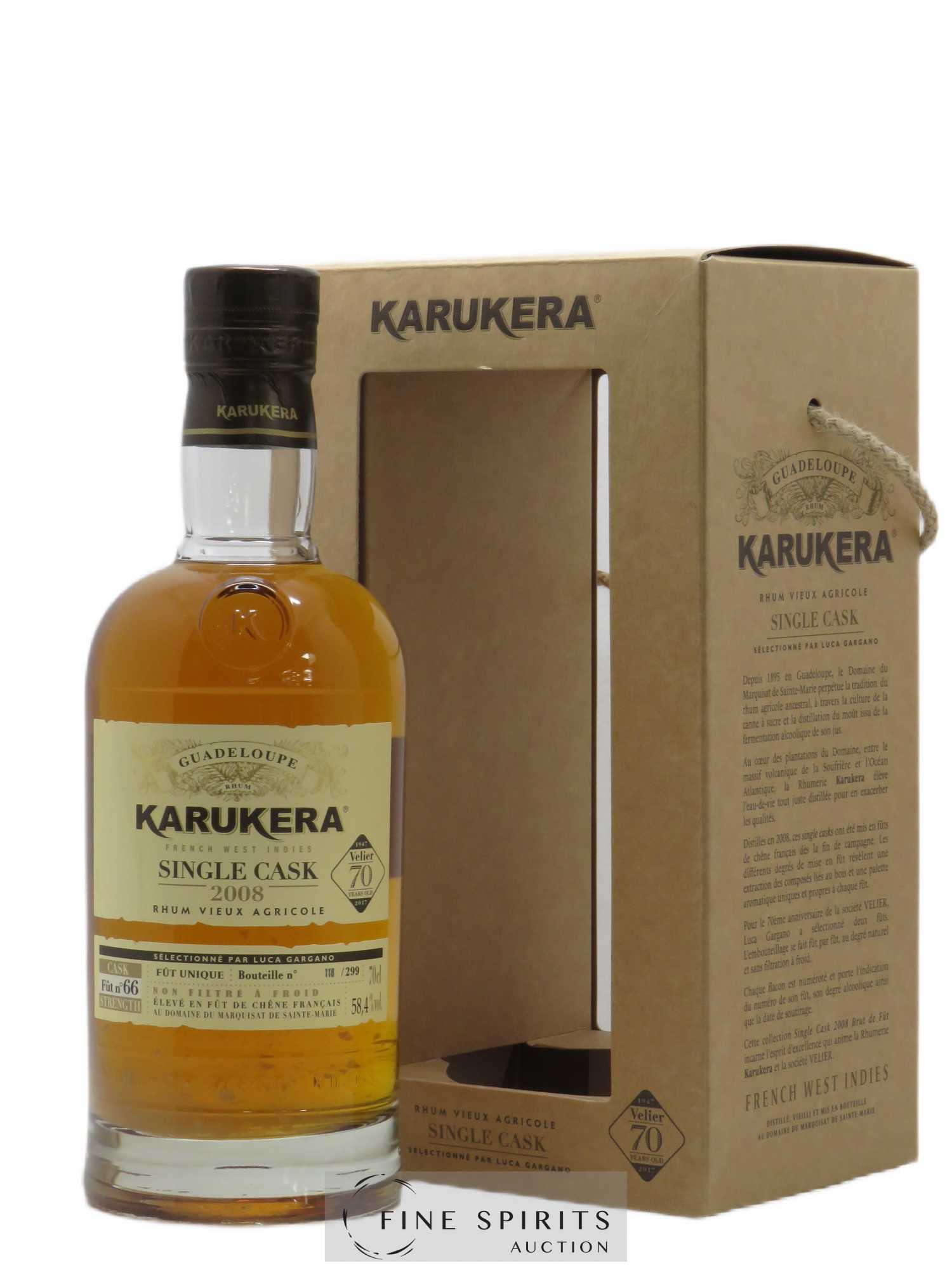 Karukera 2008 Of. Single Cask n°66 - One of 299 - bottled 2017 70th Anniversary Velier