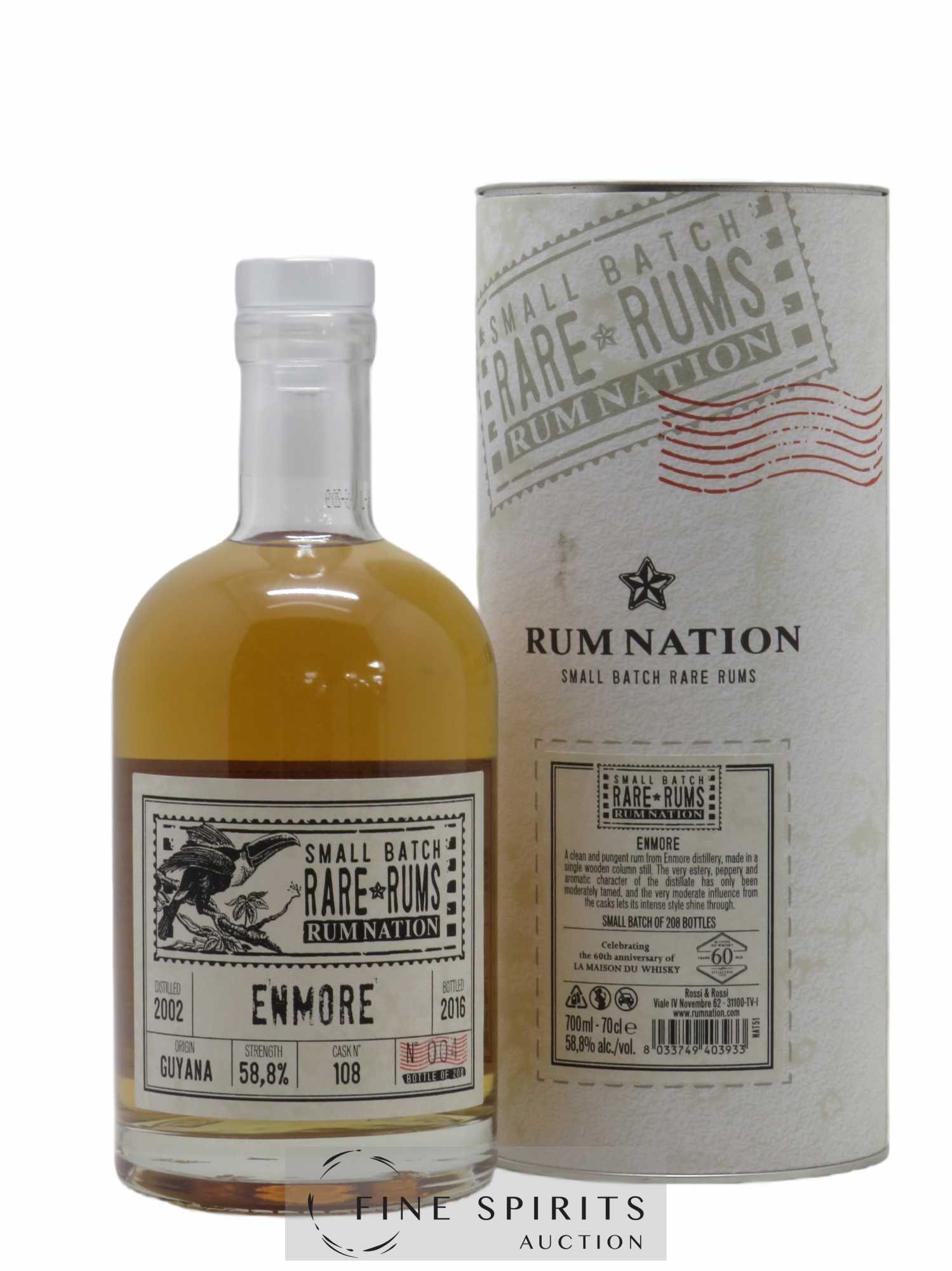 Enmore 2002 Rossi & Rossi Cask n°108 - One of 208 - bottled 2016 LMDW 60th Anniversary Rum Nation Rare Rums