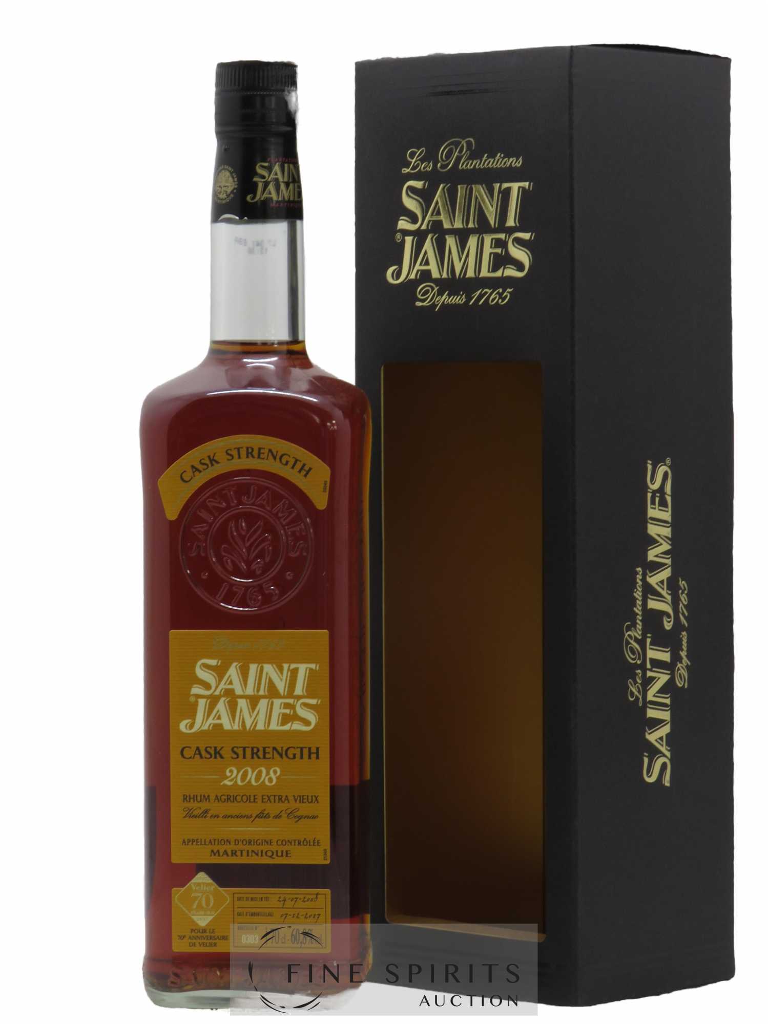 Saint James 2008 Of. bottled 2017 Velier 70th Anniversary Cask Strengh