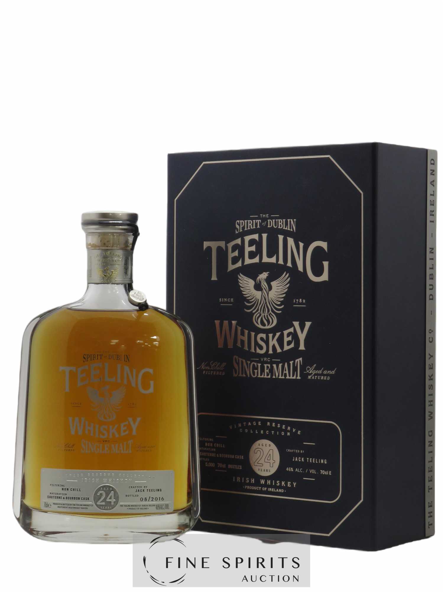 Teeling 24 years Of. The Spirit of Dublin Sauterne & Bourbon Cask - One of 5000 - bottled 2016 Vintage Reserve Collection