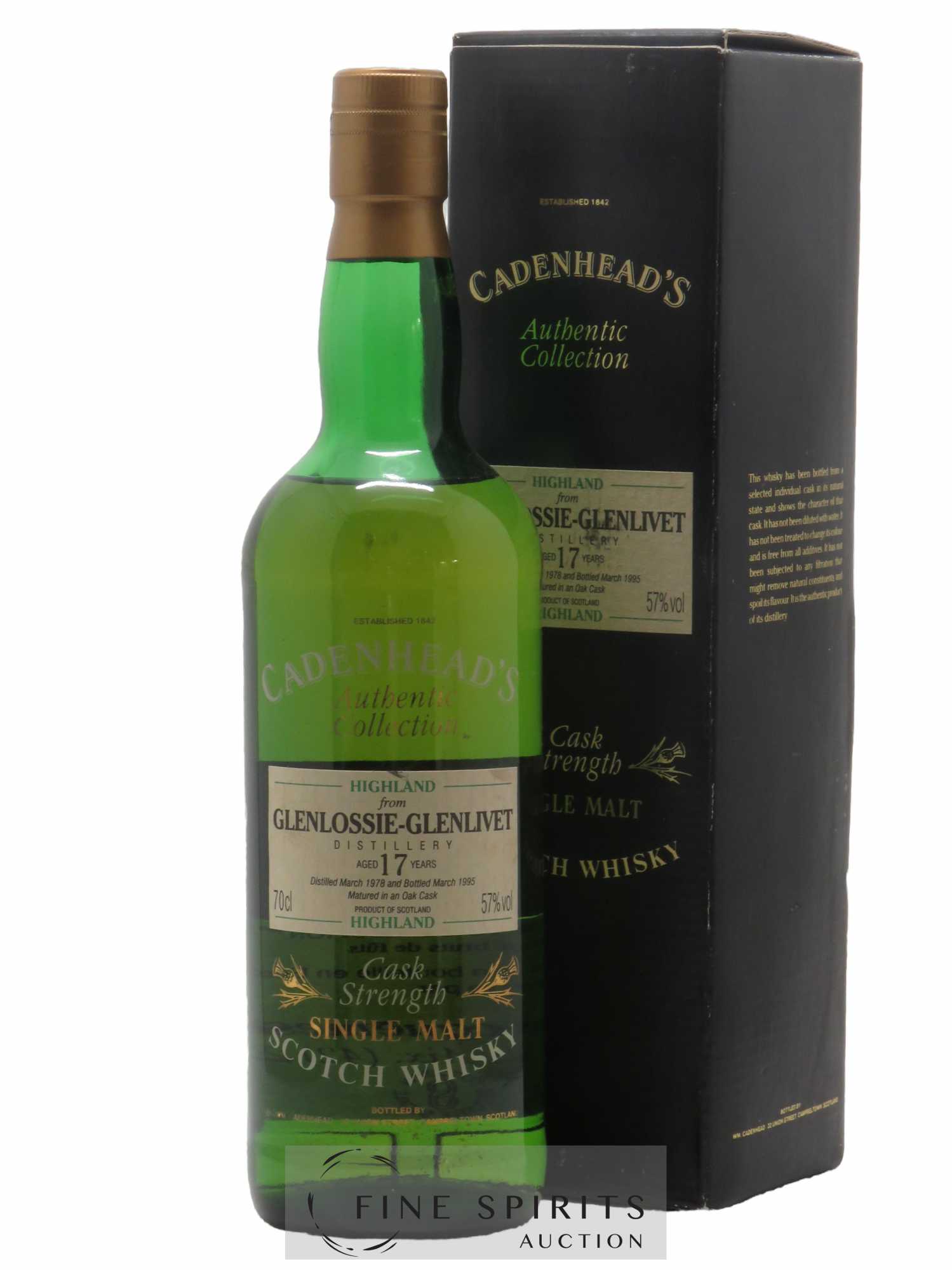 Glenlossie-Glenlivet 17 years 1978 Cadenhead's Cask Strength - bottled 1995 Authentic Collection