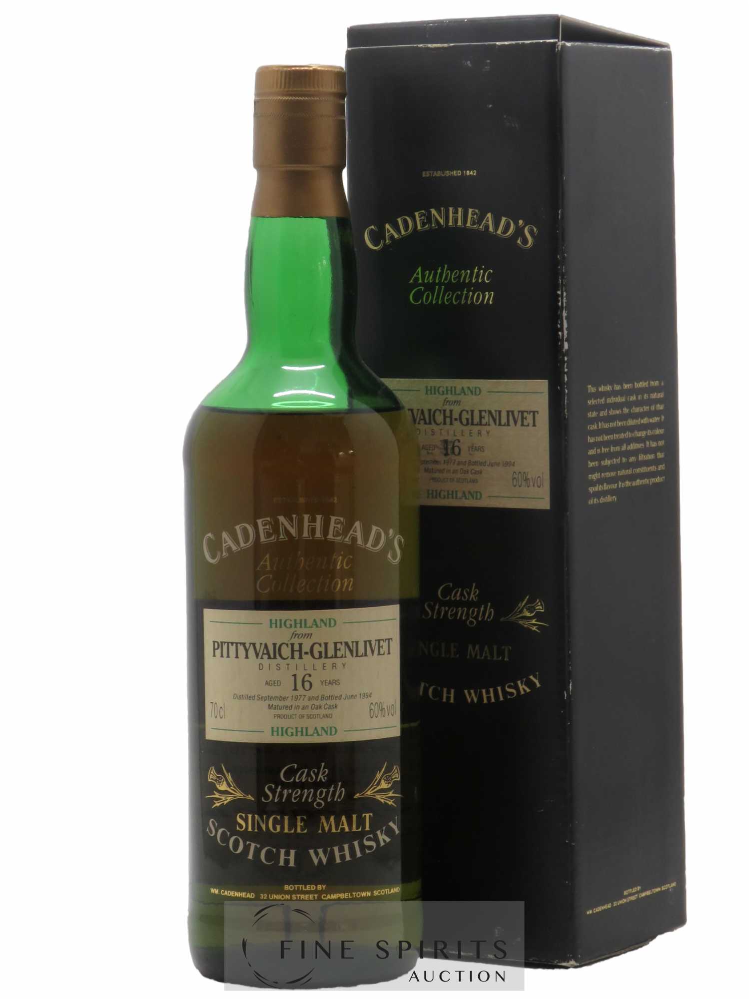 Pittyvaich 16 years 1977 Cadenhead's Cask Strength - bottled 1994 Authentic Collection