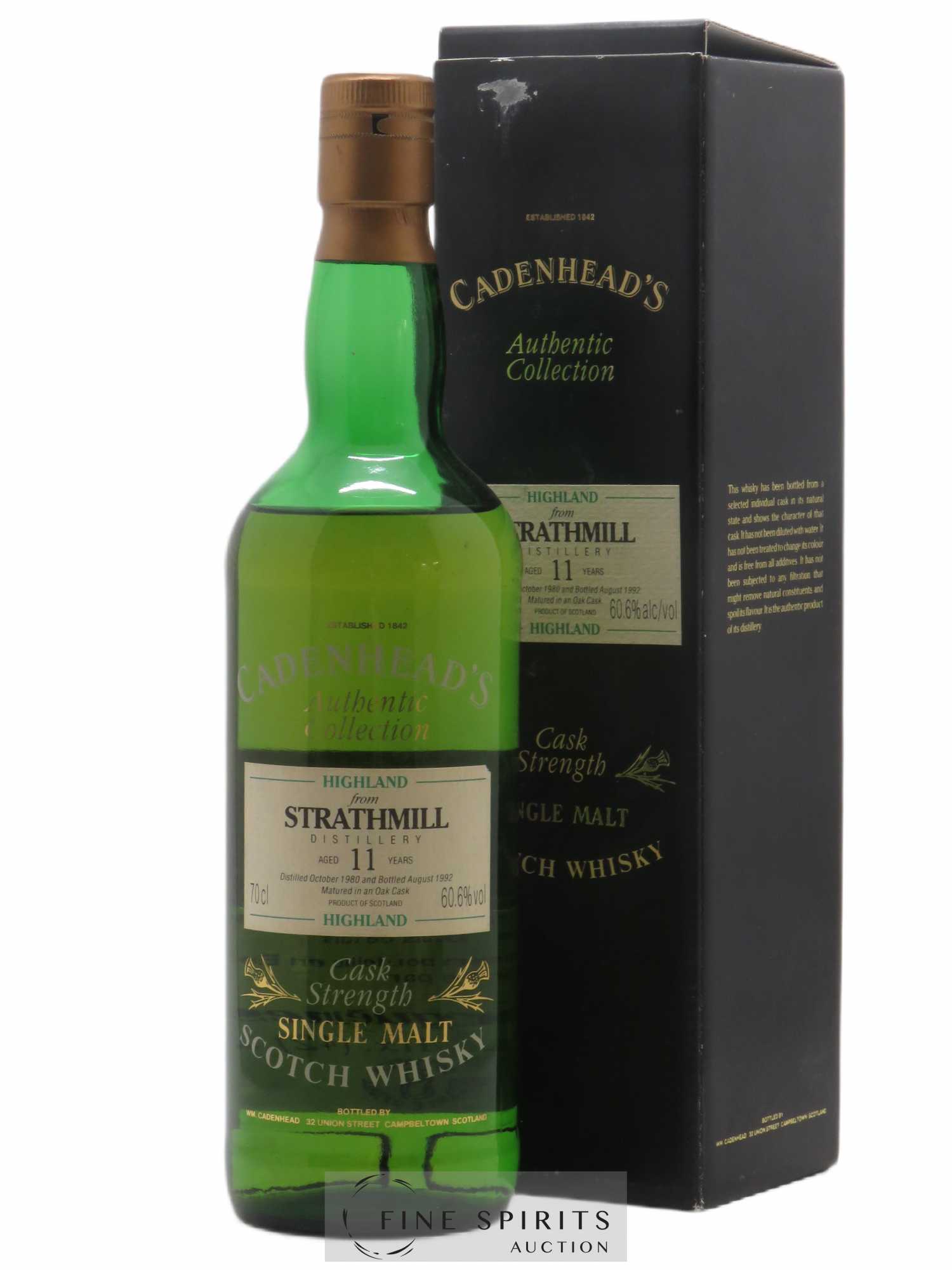 Strathmill 11 years 1980 Cadenhead's Cask Strength - bottled 1992 Authentic Collection