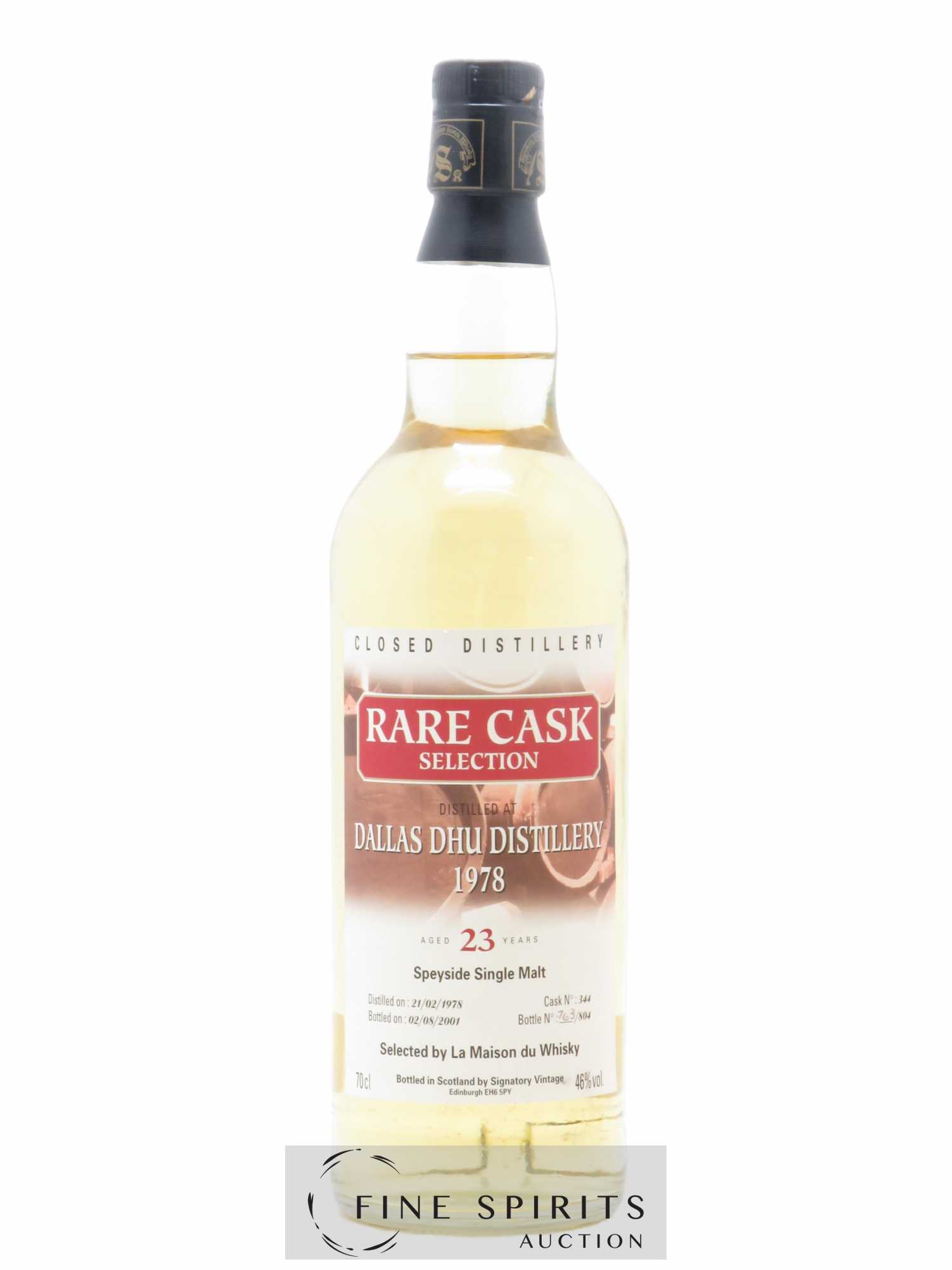 Dallas Dhu 23 years 1978 Signatory Vintage Rare Cask Selection Cask n°344 - One of 804 - bottled 2001 LMDW Closed Distillery