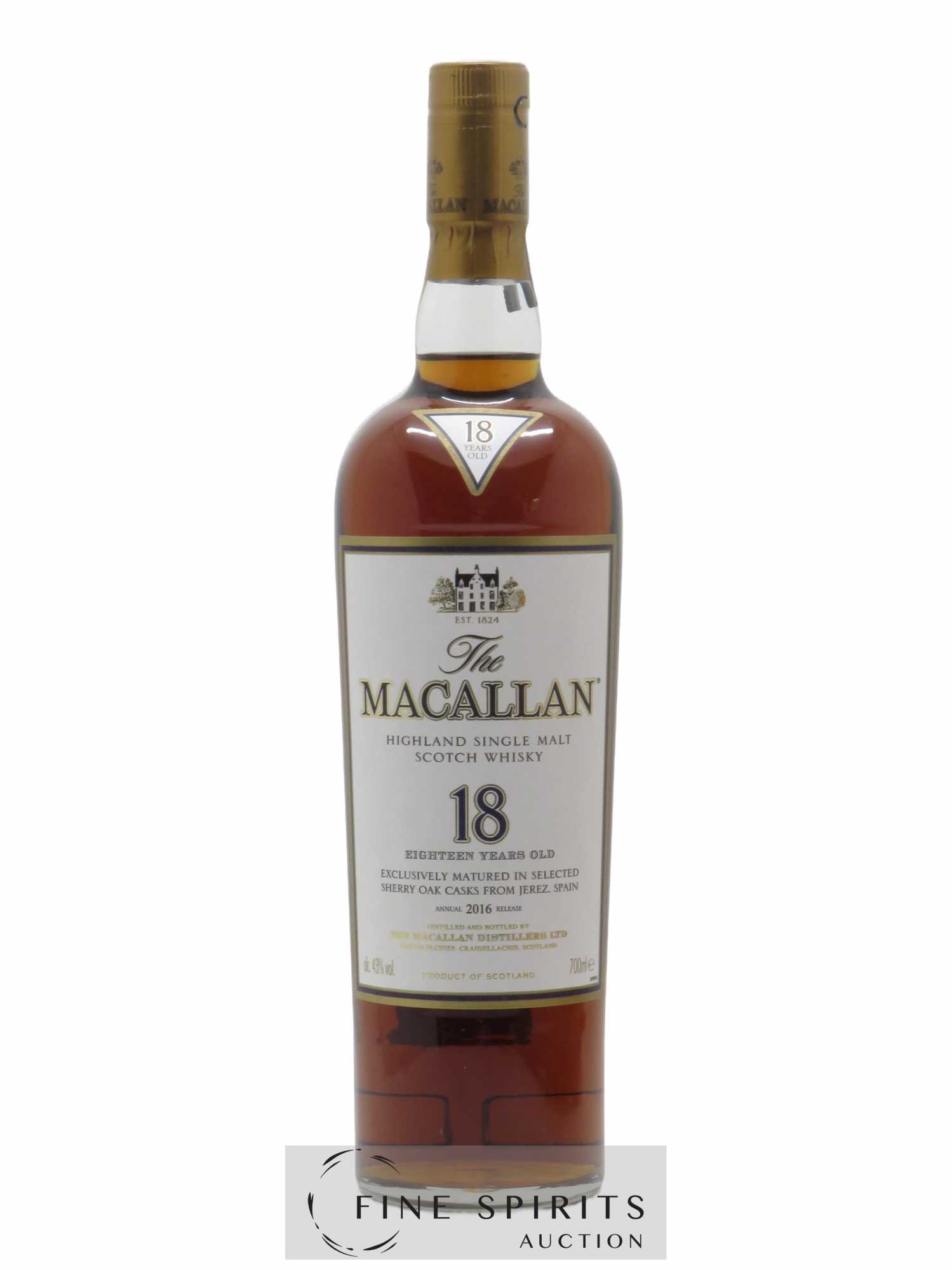 Macallan (The) 18 years Of. Sherry Oak Casks from Jerez - Annual 2016 Release
