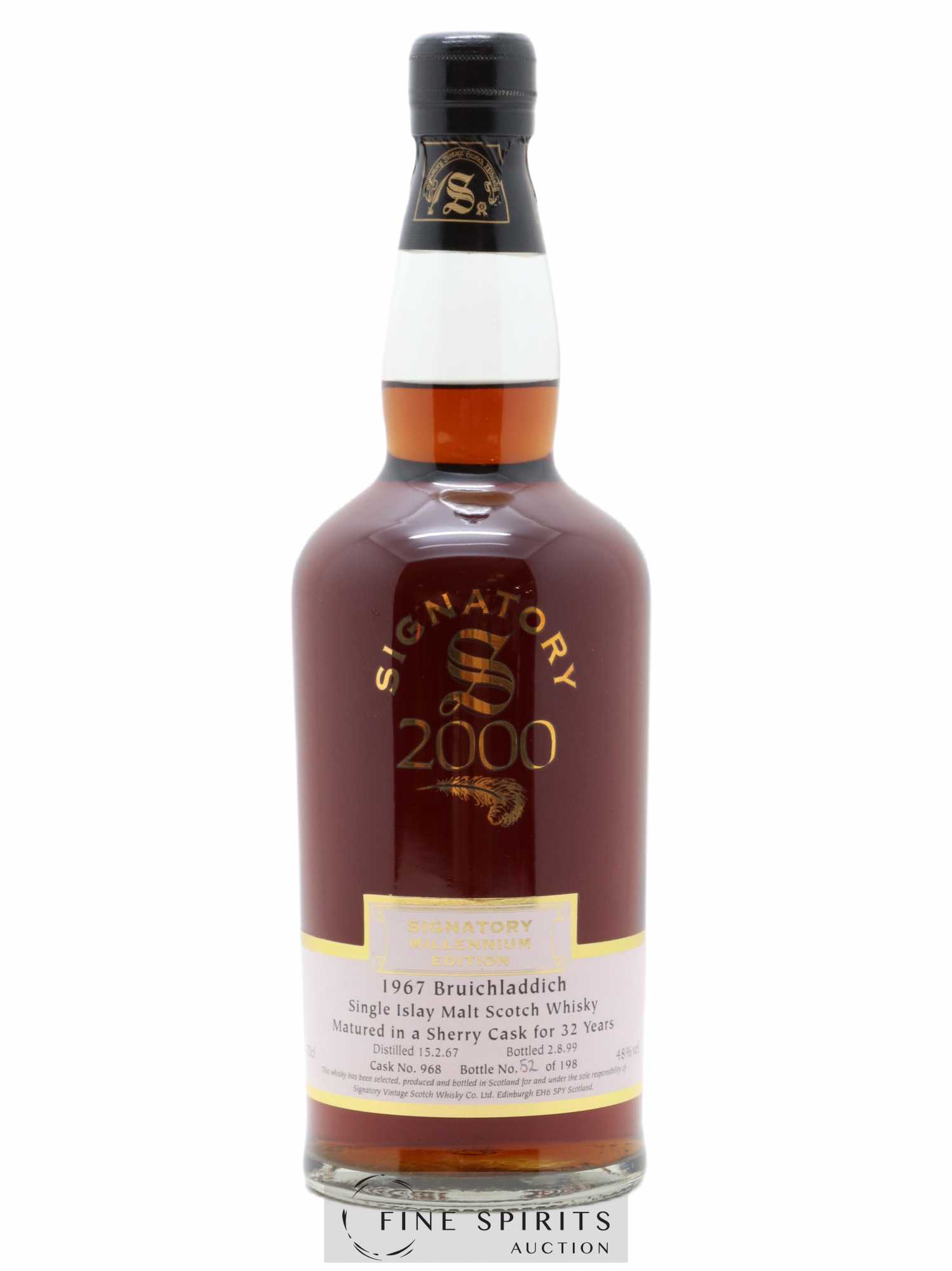 Bruichladdich 32 years 1967 Signatory Vintage Sherry Cask n°968 - One of 198 - bottled 1999 Millenium Edition