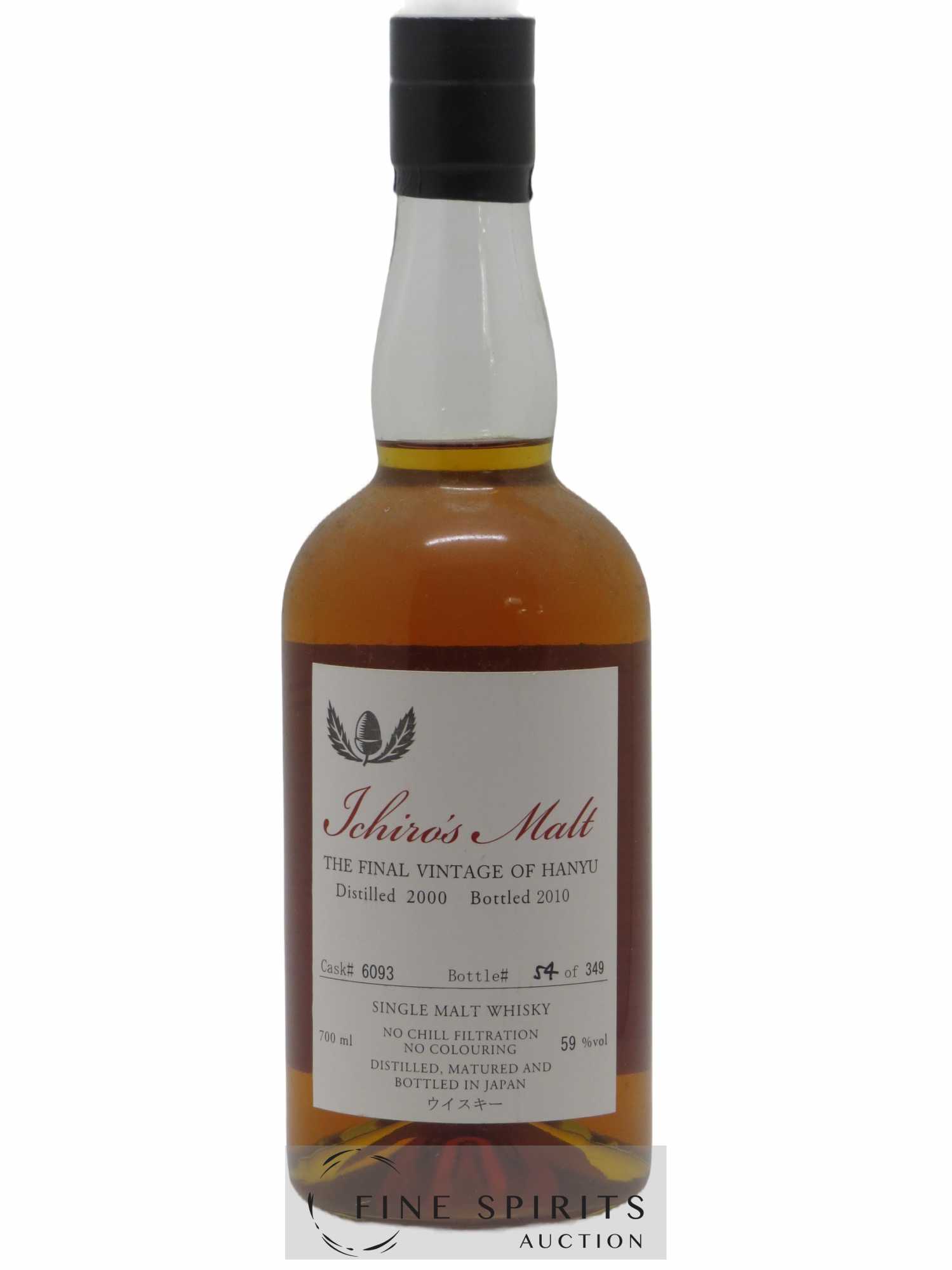 Hanyu 2000 Of. The Final Vintage Cask n°6093 - One of 349 - bottled 2010 Ichiro's Malt