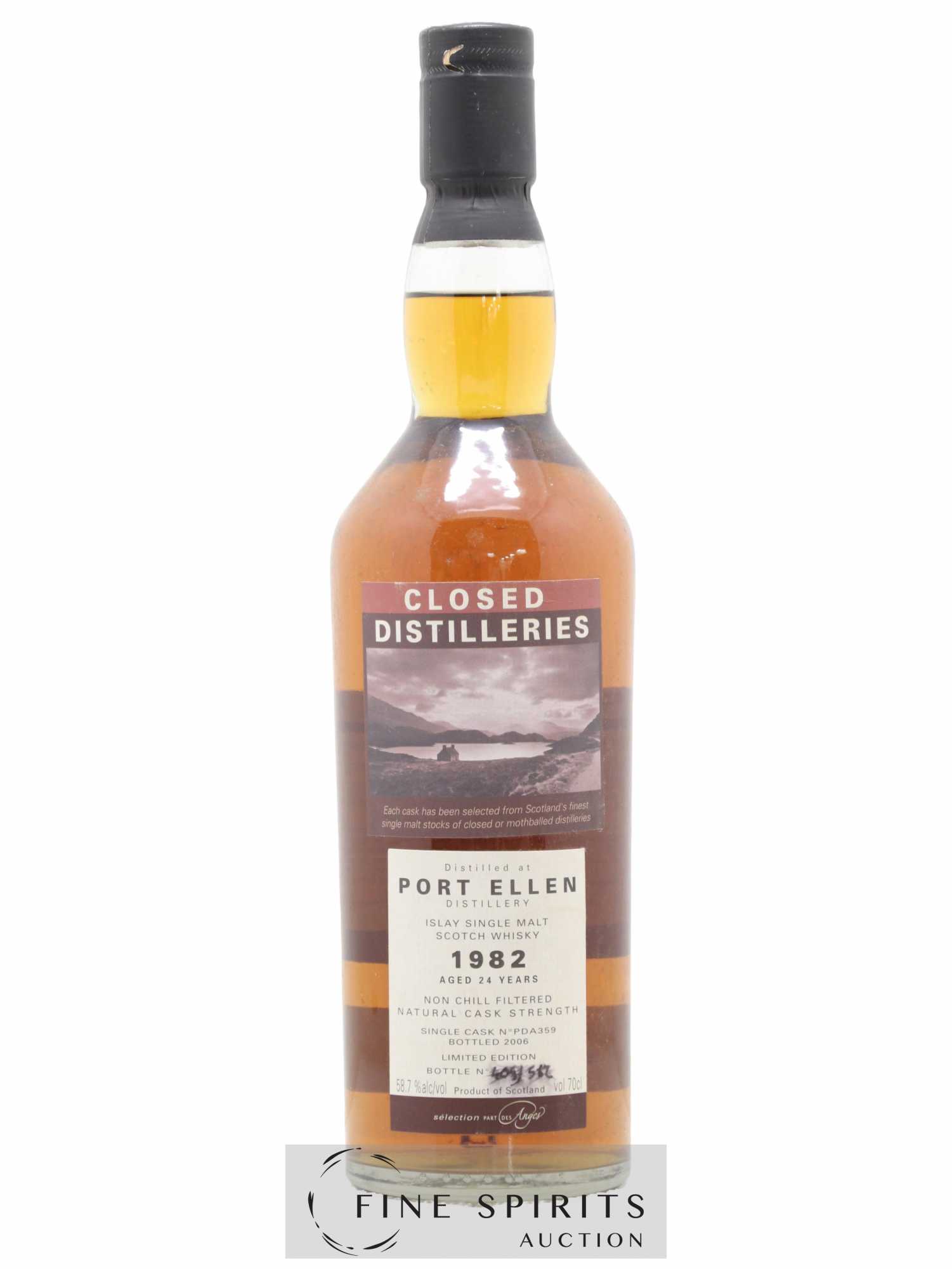 Port Ellen 24 years 1982 Part des Anges Closed Distilleries Cask n°PDA359 - One of 562 - bottled 2006 Limited Edition