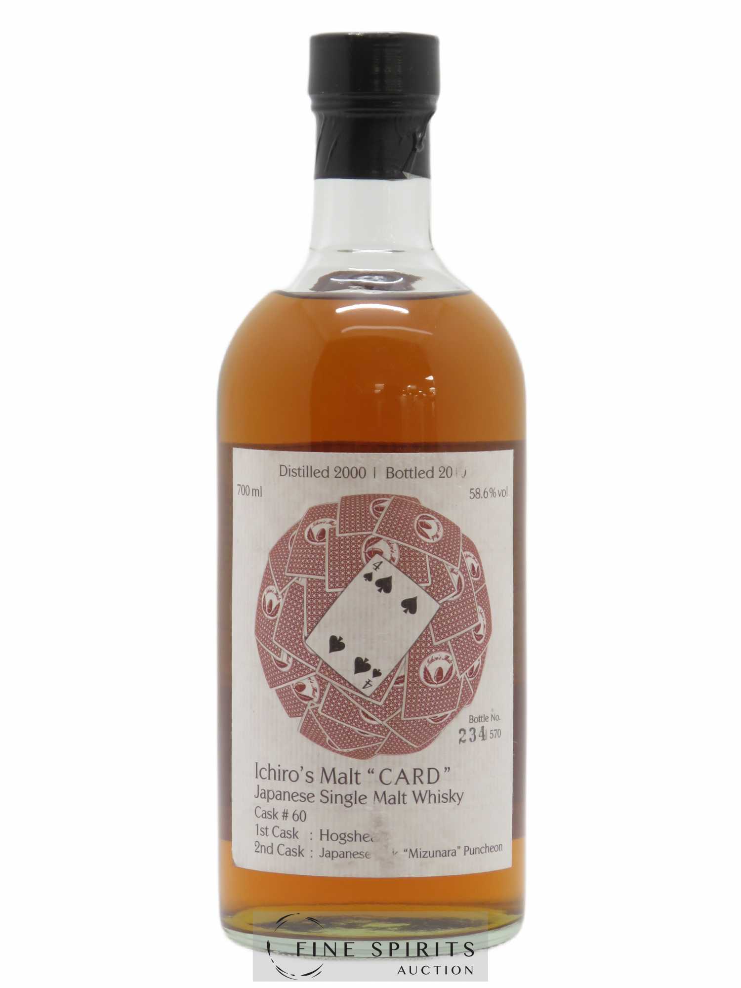 Ichiro's Malt 2000 Of. Four of Spade Cask n°60 - One of 570 - bottled 2010 Venture Whisky Card