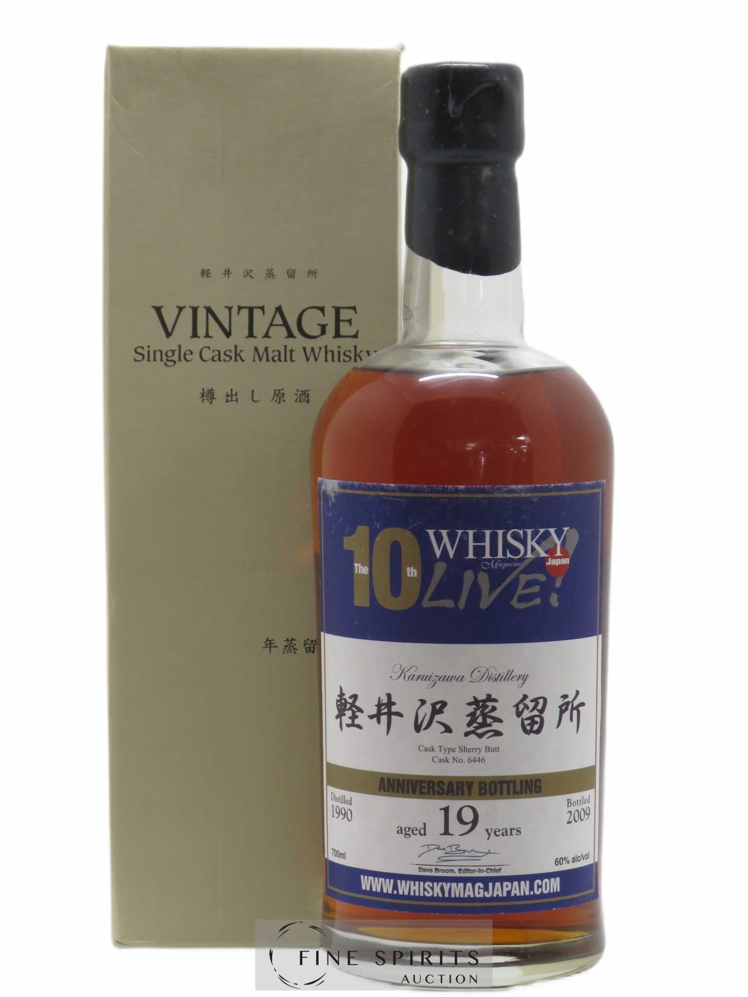 Karuizawa 19 years 1990 Of. The 10th Whisky Live Sherry Butt - Cask n° 6446 - bottled 2009 Anniversary Bottling