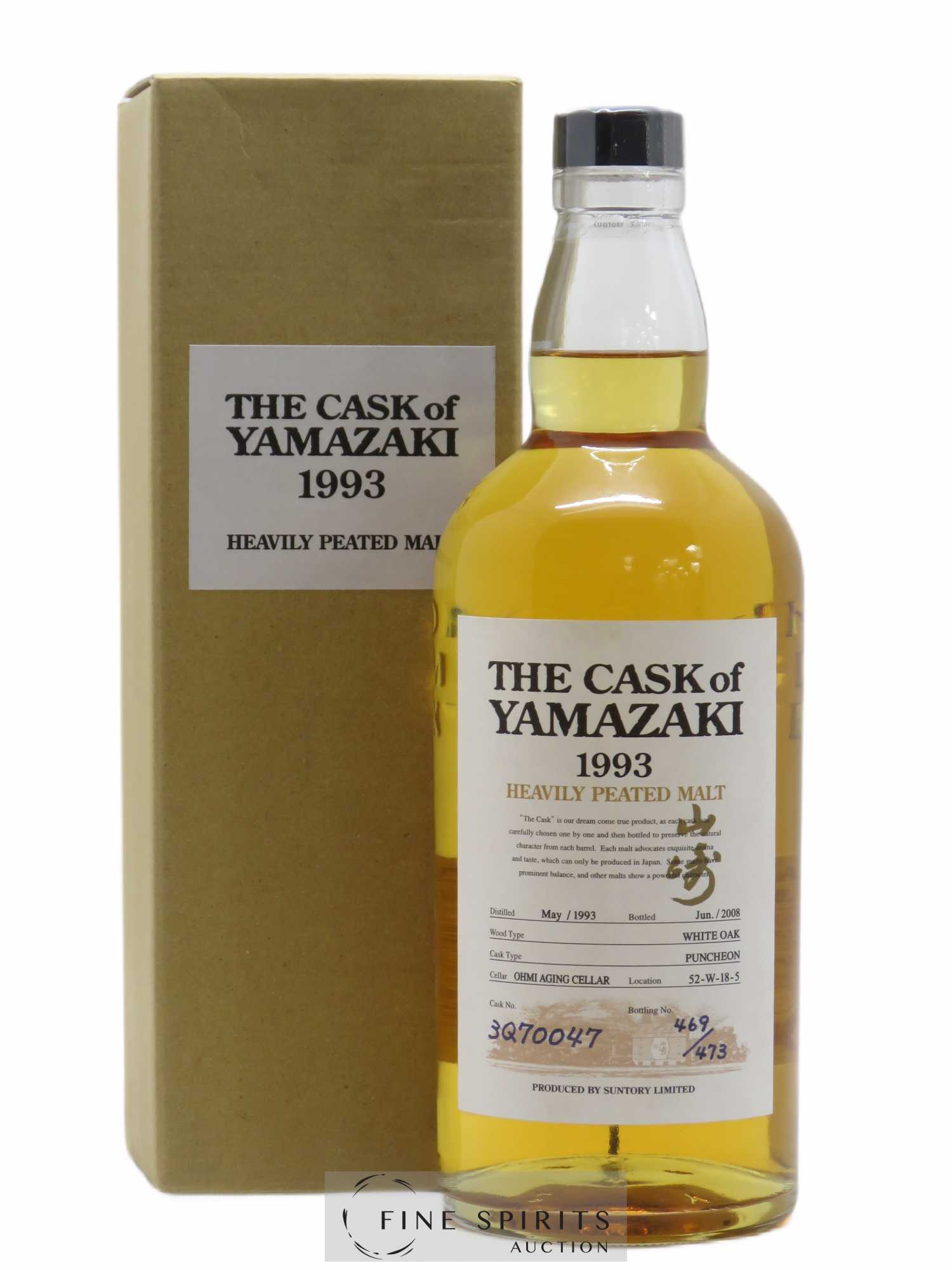 The Cask of Yamazaki 15 years 1993 Of. Puncheon Cask n°3Q70047 - One of 473 - bottled 2008 Heavily Peated