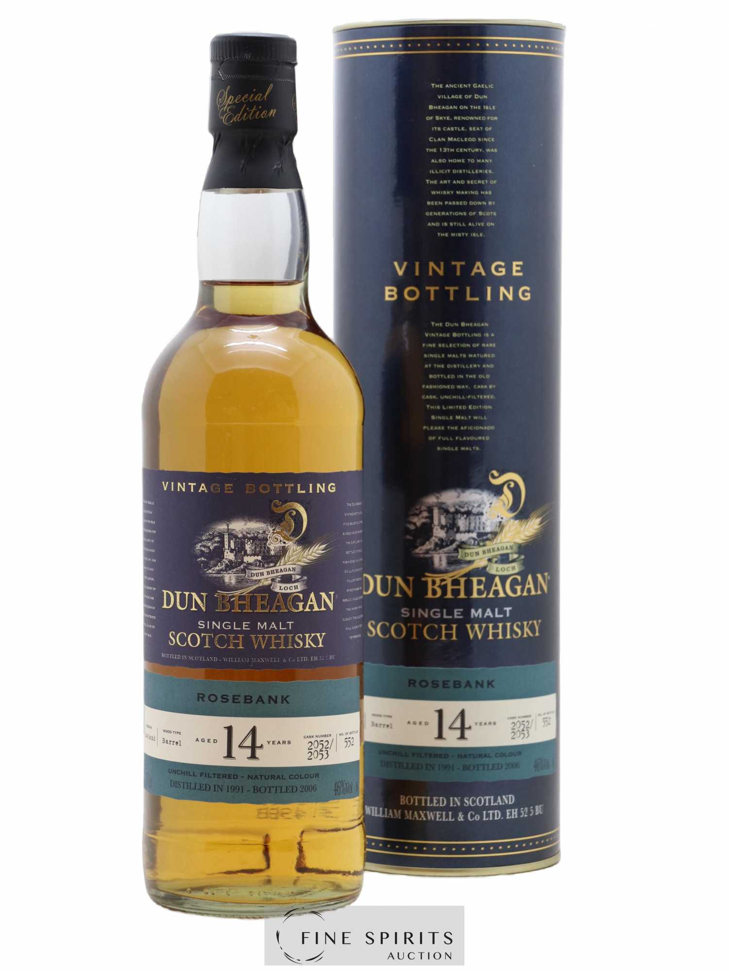 Rosebank 14 years 1991 Ian Macleod Dun Bheagan Cask n°2052-2053 - One of 552 - bottled 2006 Vintage Bottling