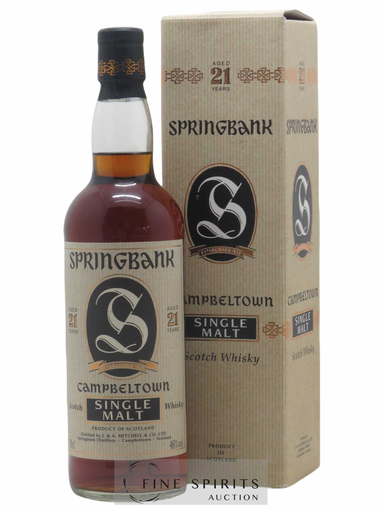 Springbank 21 years Of. Parchment Label SOC. AUXIL import