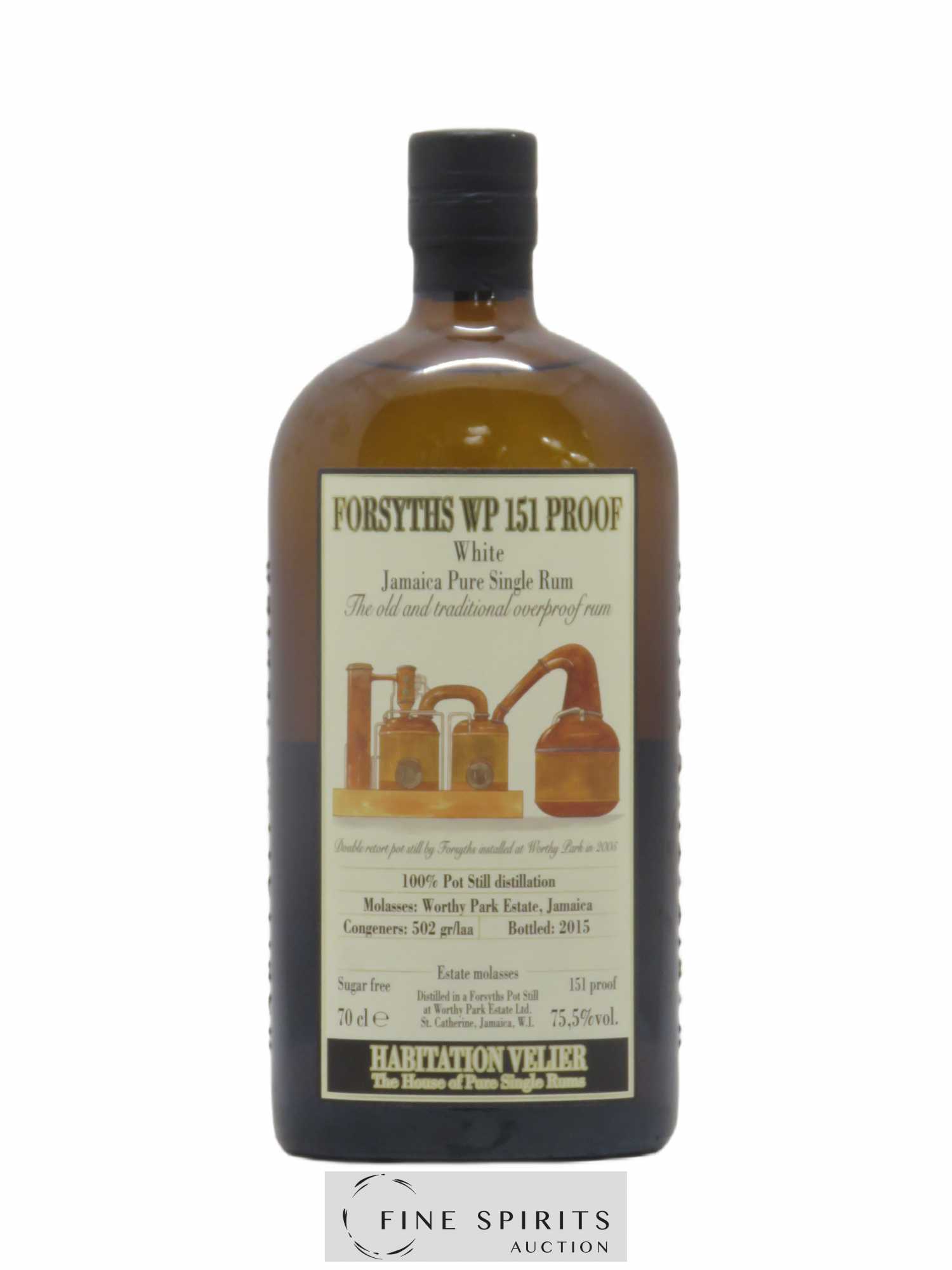 Forsyths WP Velier 151 Proof 100% Pot Still Distillation - bottled 2015 Habitation Velier