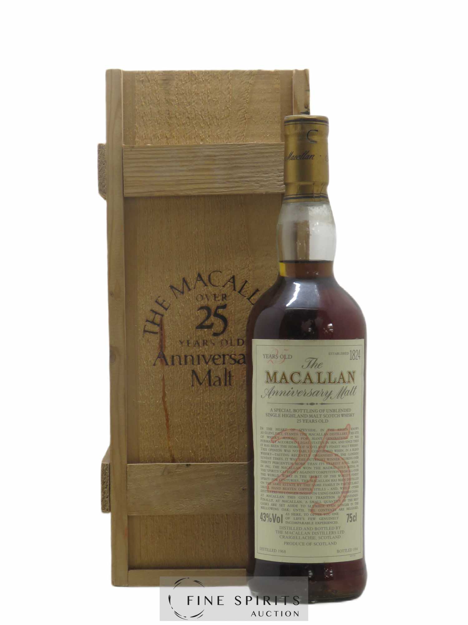 Macallan (The) 25 years 1968 Of. Anniversary Malt bottled 1994 Special Bottling