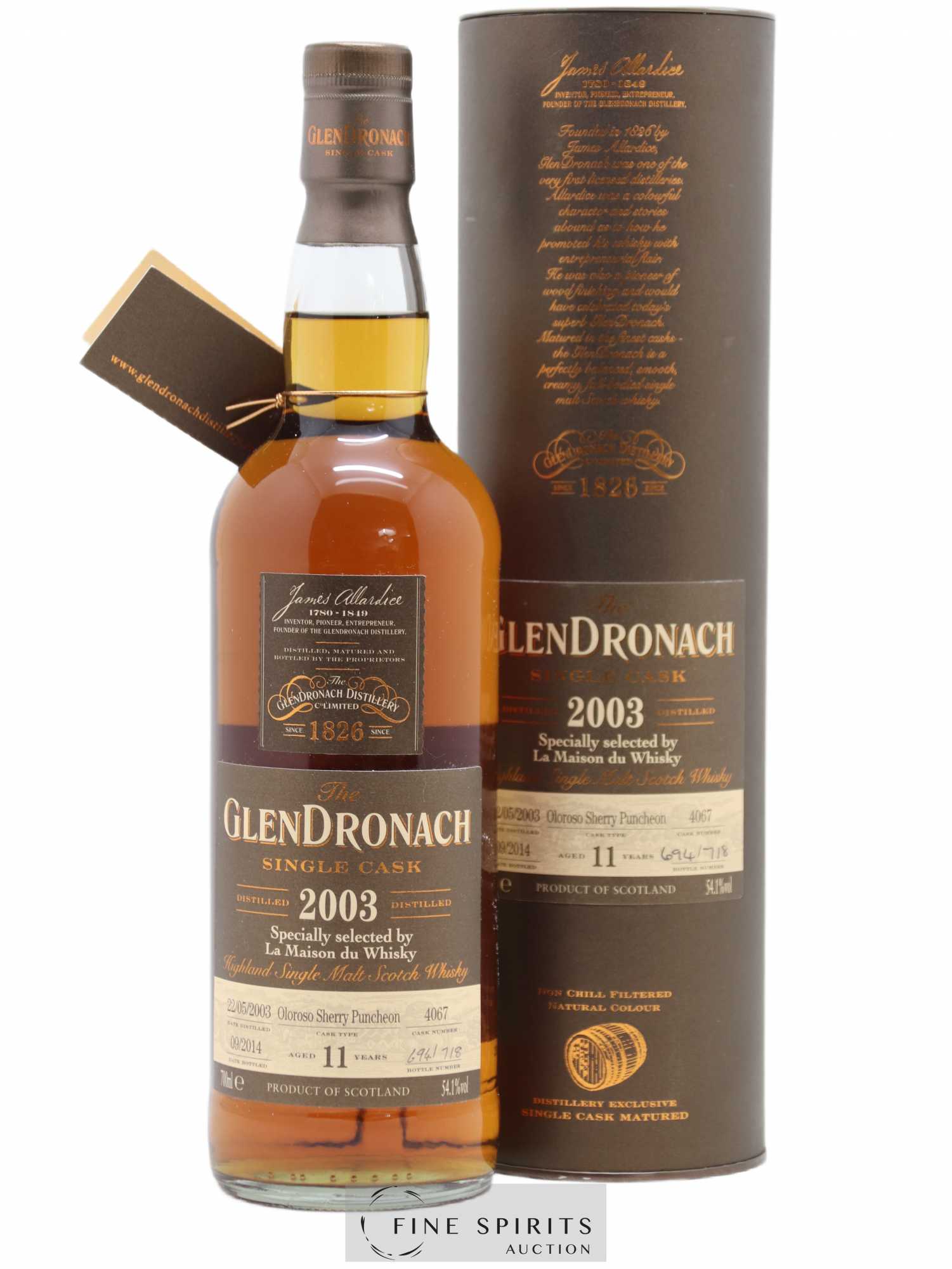 The Glendronach 11 years 2003 Of. Oloroso Sherry Puncheon n°4067 - One of 718 - bottled 2014 LMDW