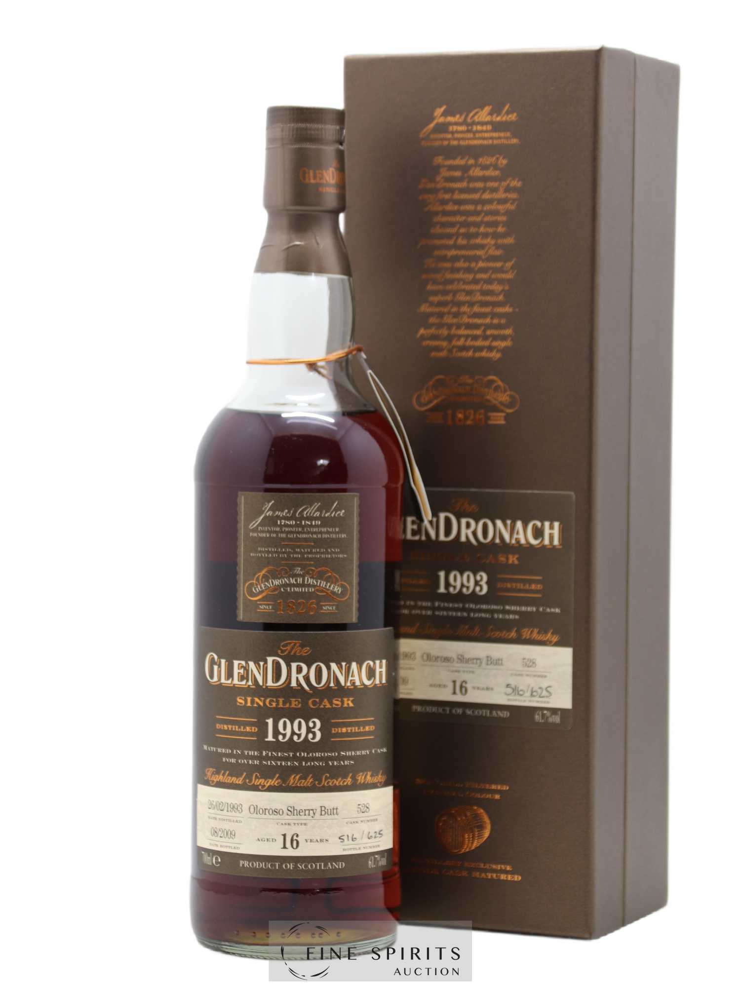 Glendronach 16 years 1993 Of. Oloroso Sherry Butt n°528 - One of 625 - bottled 2009
