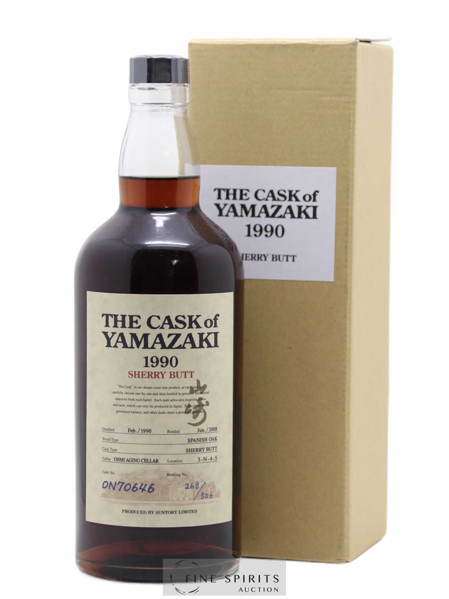 The Cask of Yamazaki 1990 Of. Sherry Butt Cask n°ON70646 - One of 506 - bottled 2008 Suntory