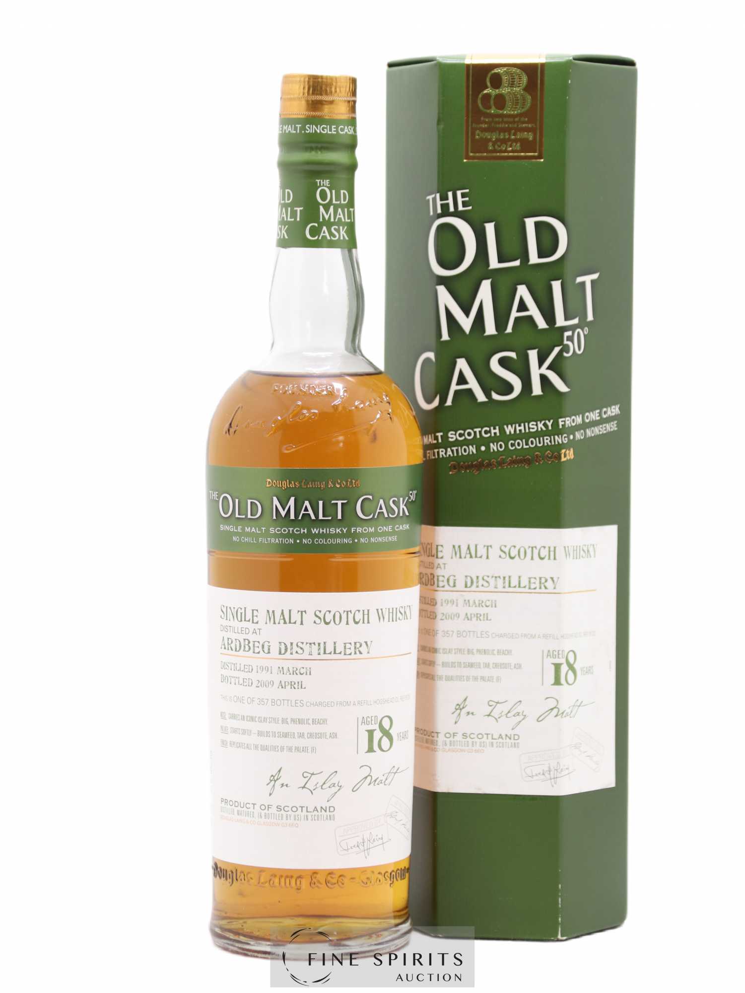 Ardbeg 18 years 1991 Douglas Laing Cask n°5120 - One of 357 - bottled 2009 The Old Malt Cask