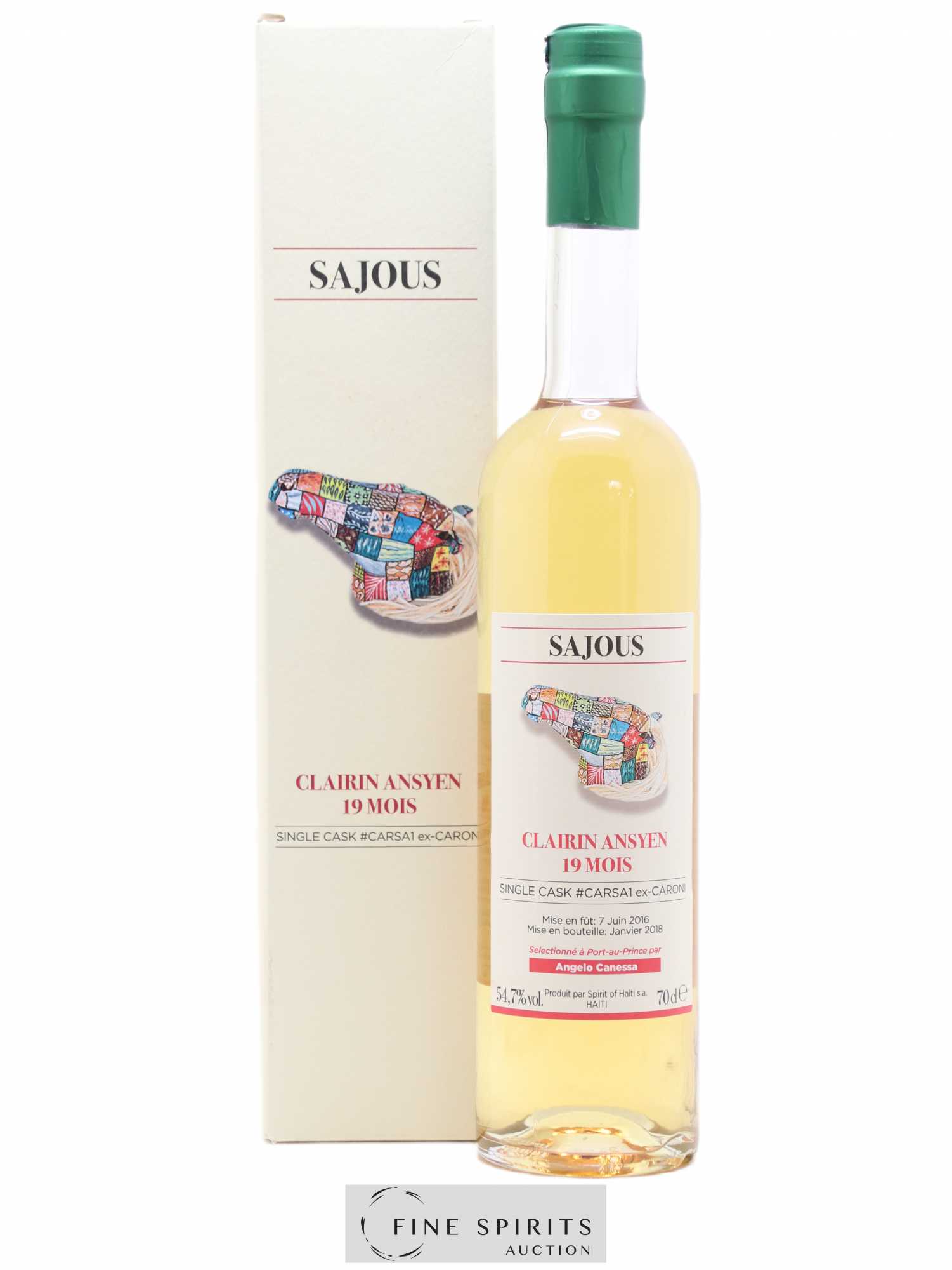 Sajous 2016 Velier 19 mois Cask n°CARSA1 ex-Caroni - bottled 2018