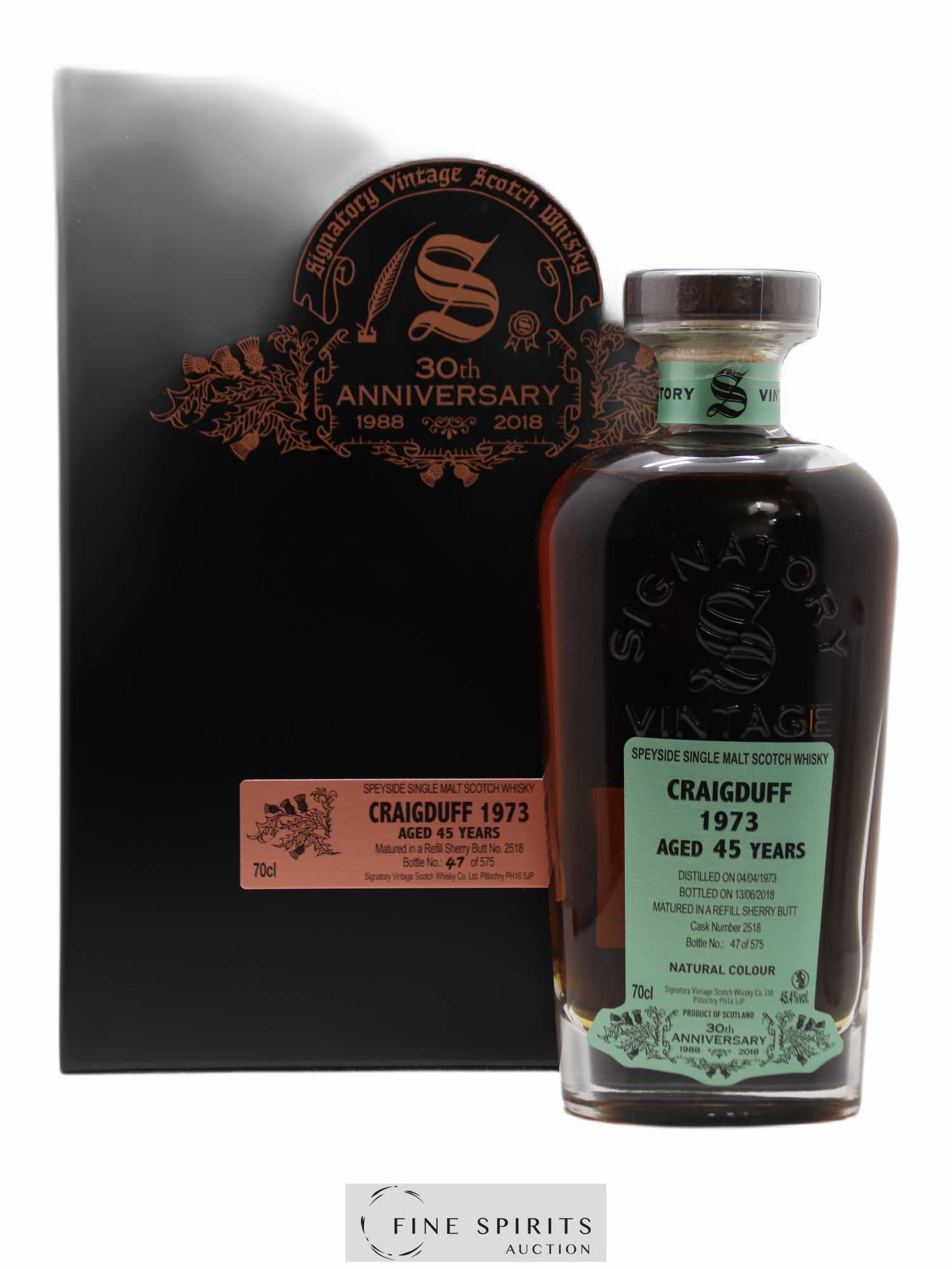 Craigduff 45 years 1973 Signatory Vintage Cask n°2518 - One of 575 - bottled 2018 30th Anniversary