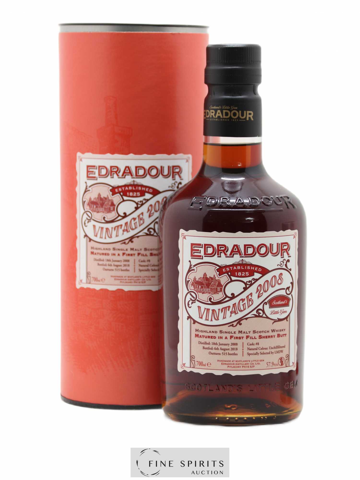 Edradour 2008 Of. Cask n°8 - One of 515 - bottled 2018