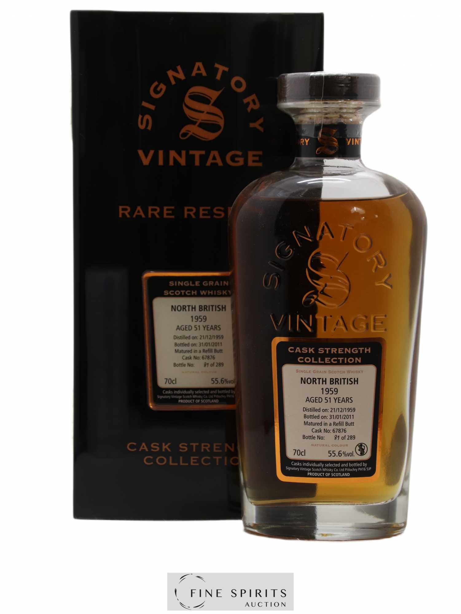 North British 51 years 1959 Signatory Vintage Rare Reserve Refill Butt n°67876 - One of 289 - bottled 2011 Cask Strength Collection