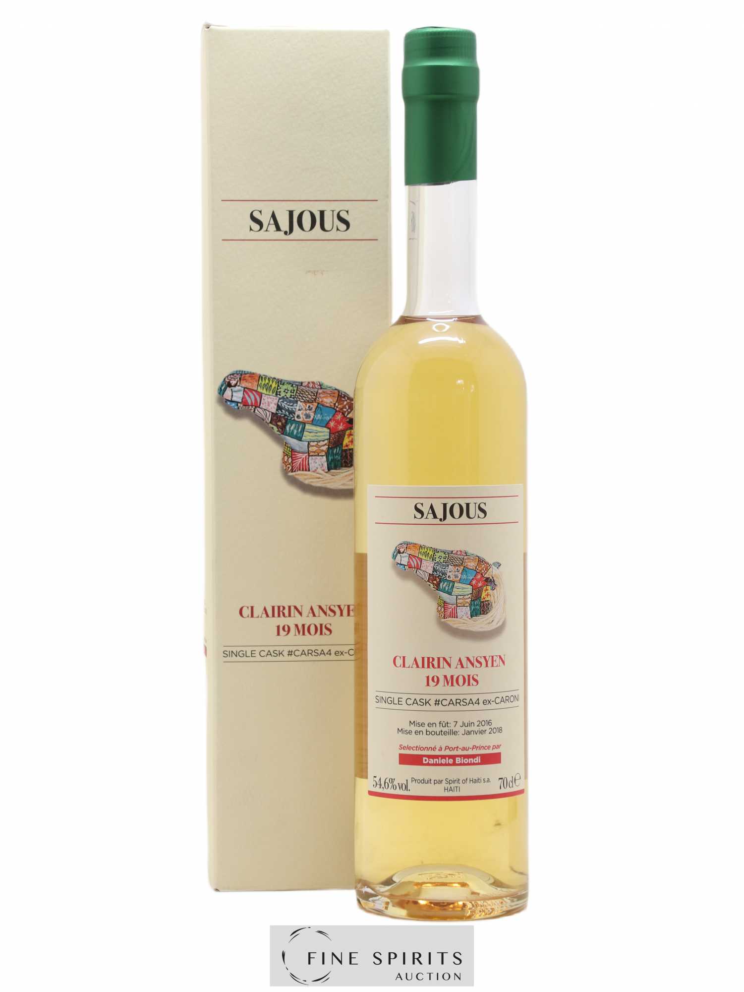 Sajous 2016 Velier 19 mois Cask n°CARSA4 ex-Caroni - bottled 2018