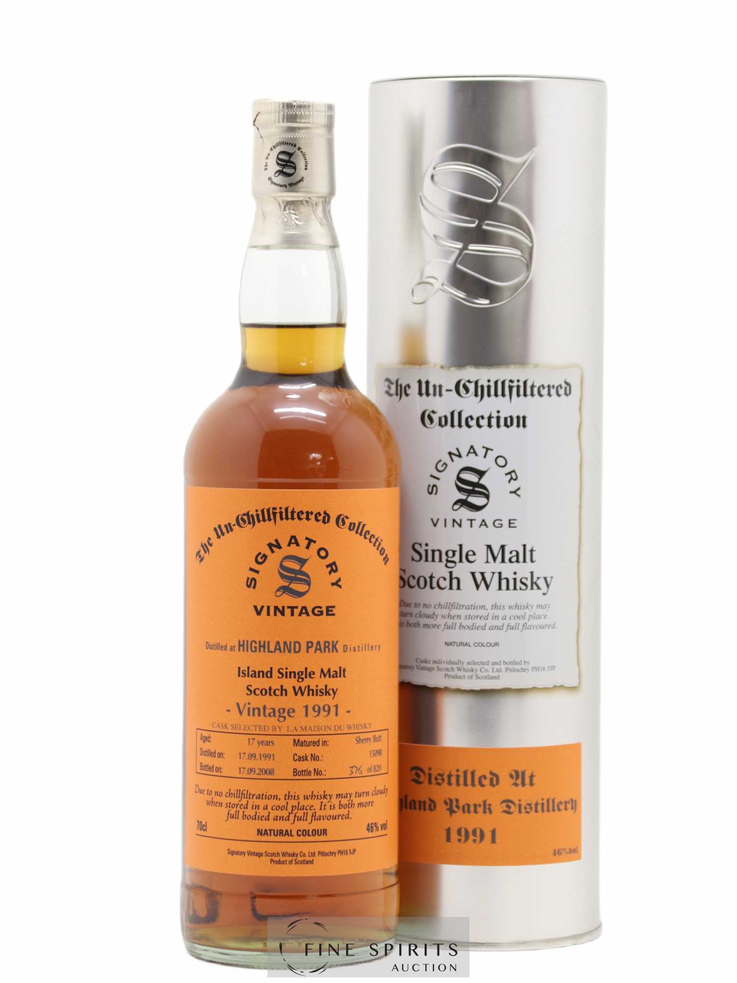 Highland Park 17 years 1991 Signatory Vintage Sherry Butt n°15098 - One of 820 - bottled 2008 LMDW The Un-Chillfiltered Collection