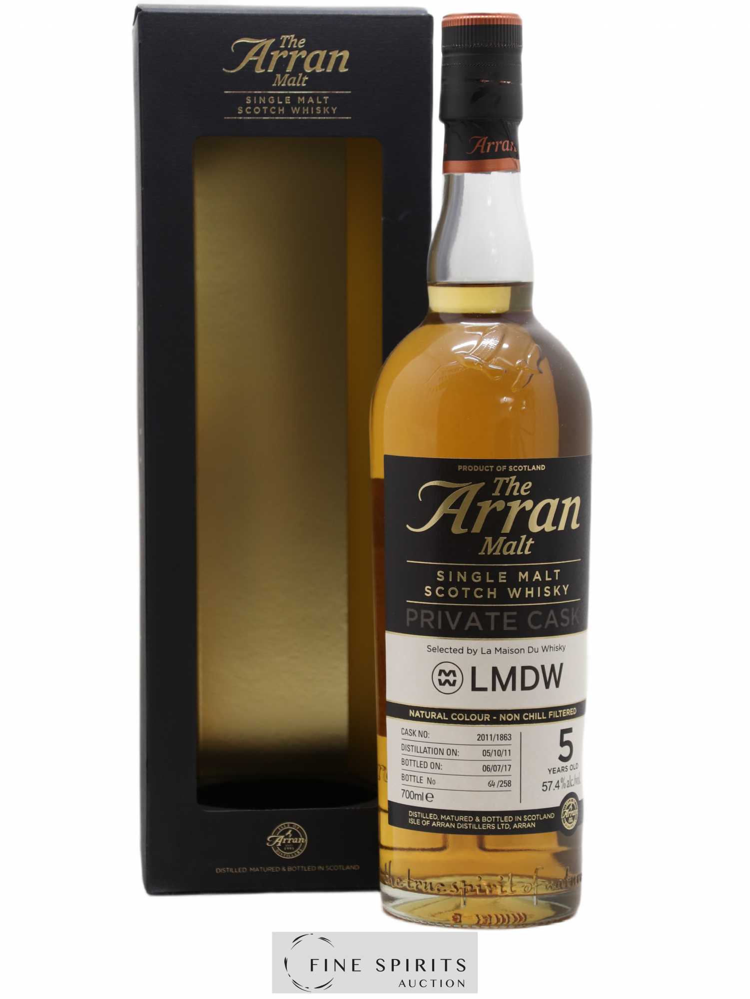 Arran 5 years 2011 Of. Private Cask n°2011-1863 - One of 258 - bottled 2017 LMDW