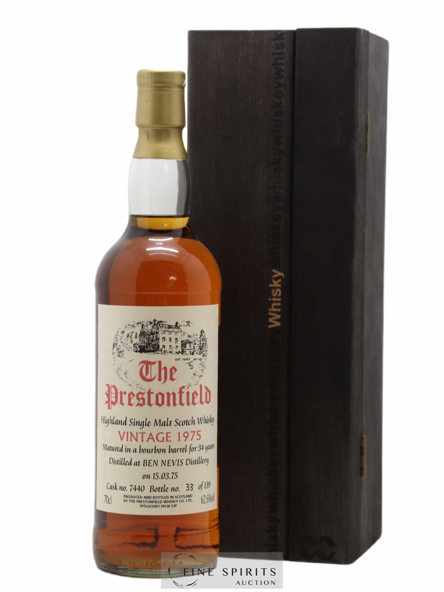 Ben Nevis 34 years 1975 The Prestonfield Bourbon Barrel n°7440 - One of 139