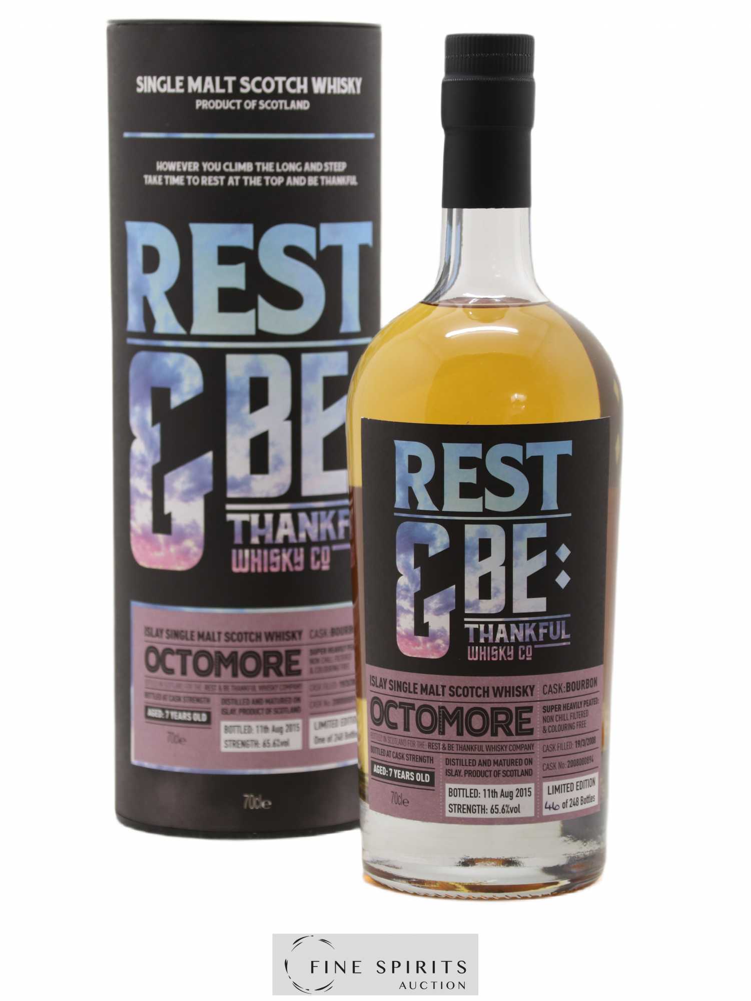 Octomore 7 years 2008 Rest & Be Thankful Bourbon Cask n°2008000894 - One of 248 - bottled 2015 Limited Edition