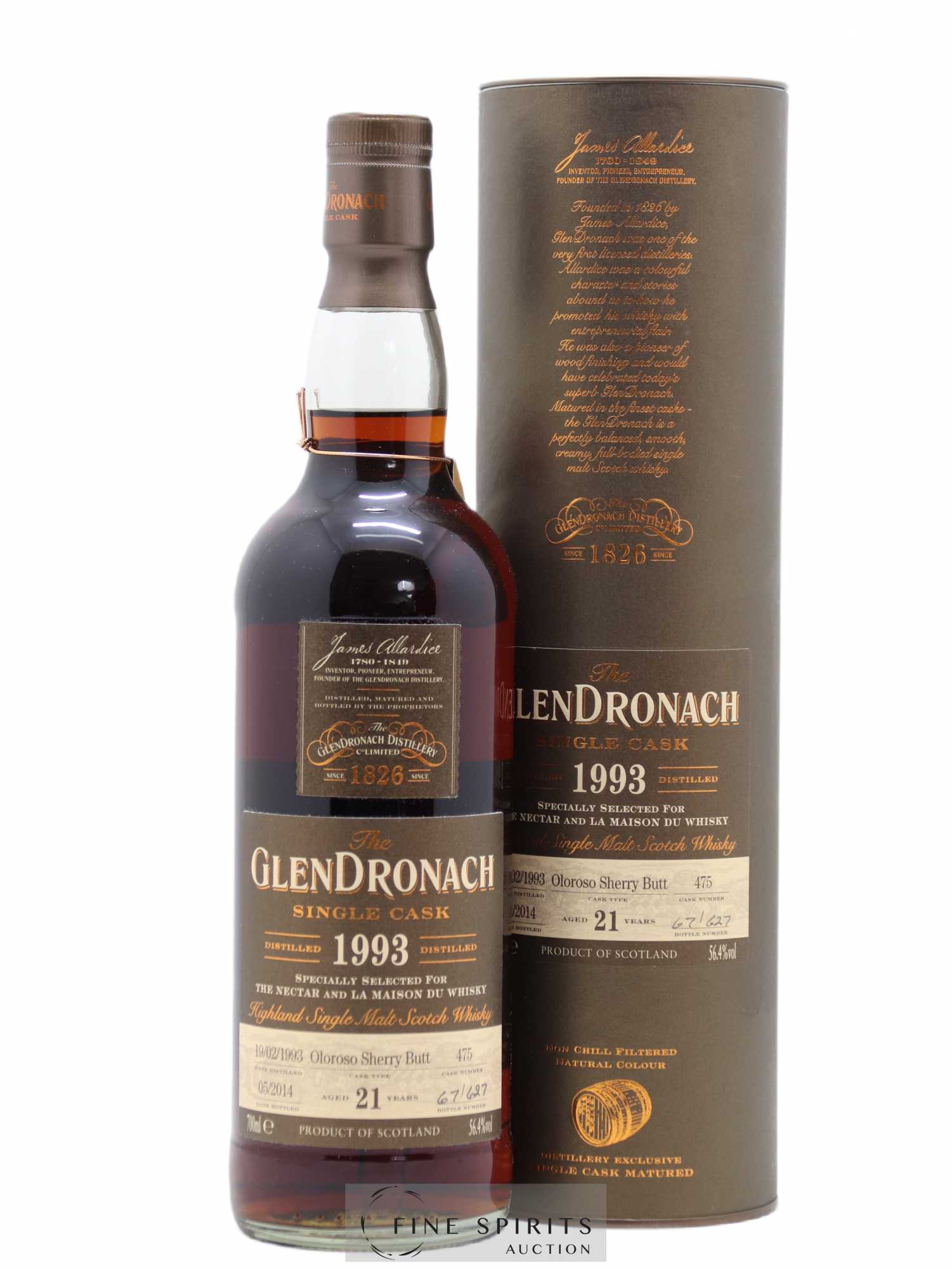 The Glendronach 18 years 1993 Of. Oloroso Sherry Butt n°475 - One of 627 - bottled 2014 The Nectar & LMDW