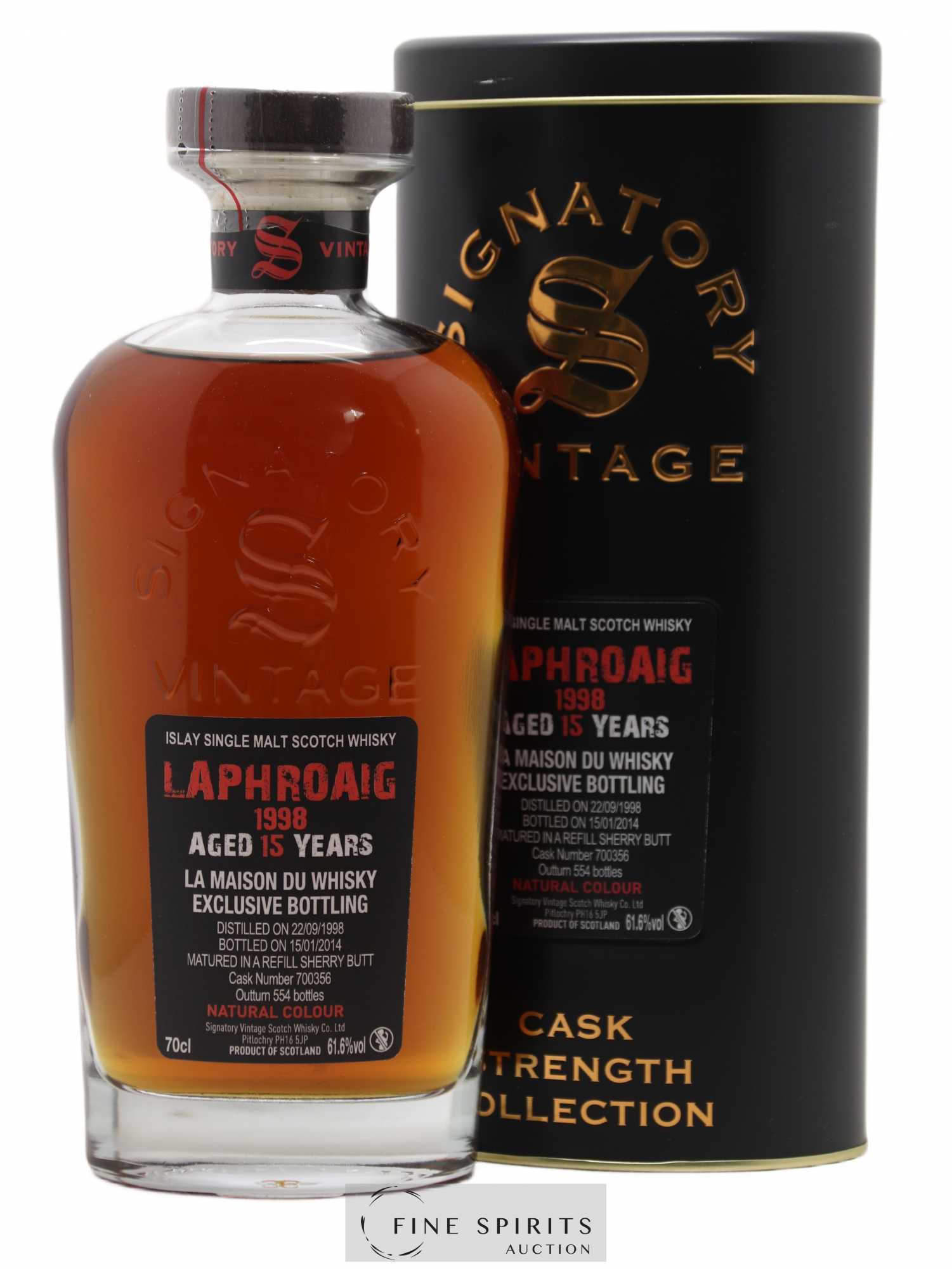 Laphroaig 15 years 1998 Signatory Vintage Refill Sherry Butt n°700356 - One of 554 - bottled 2014 LMDW Cask Strength Collection