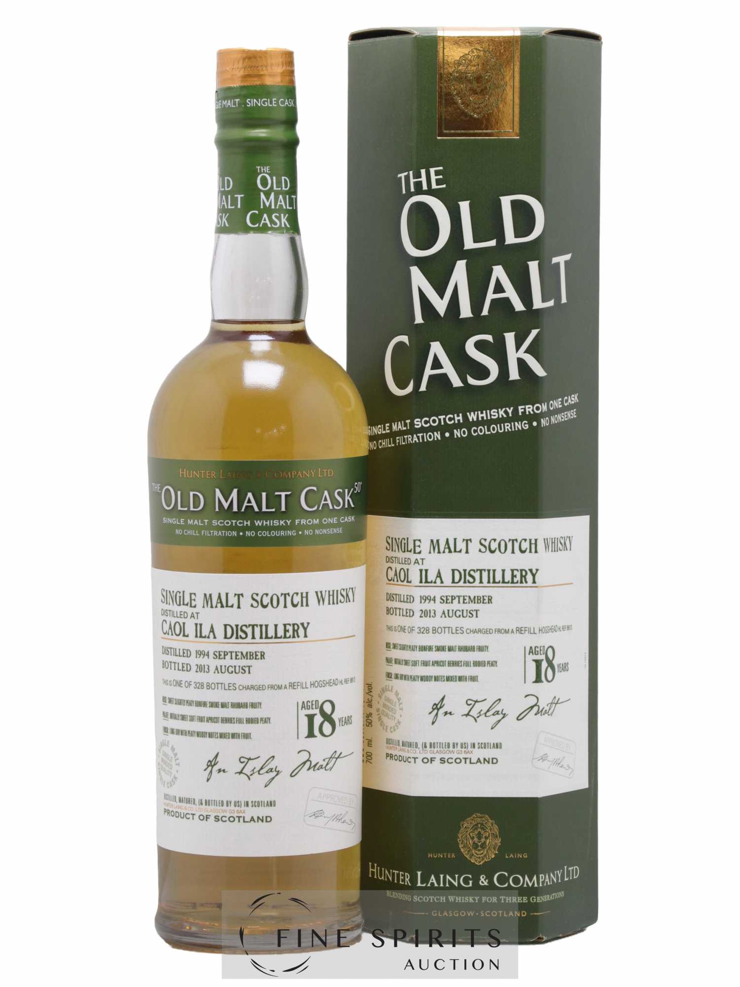 Caol Ila 18 years 1994 Hunter Laing Hogshead HL REF9913 - One of 328 - bottled 2013 Old Malt Cask