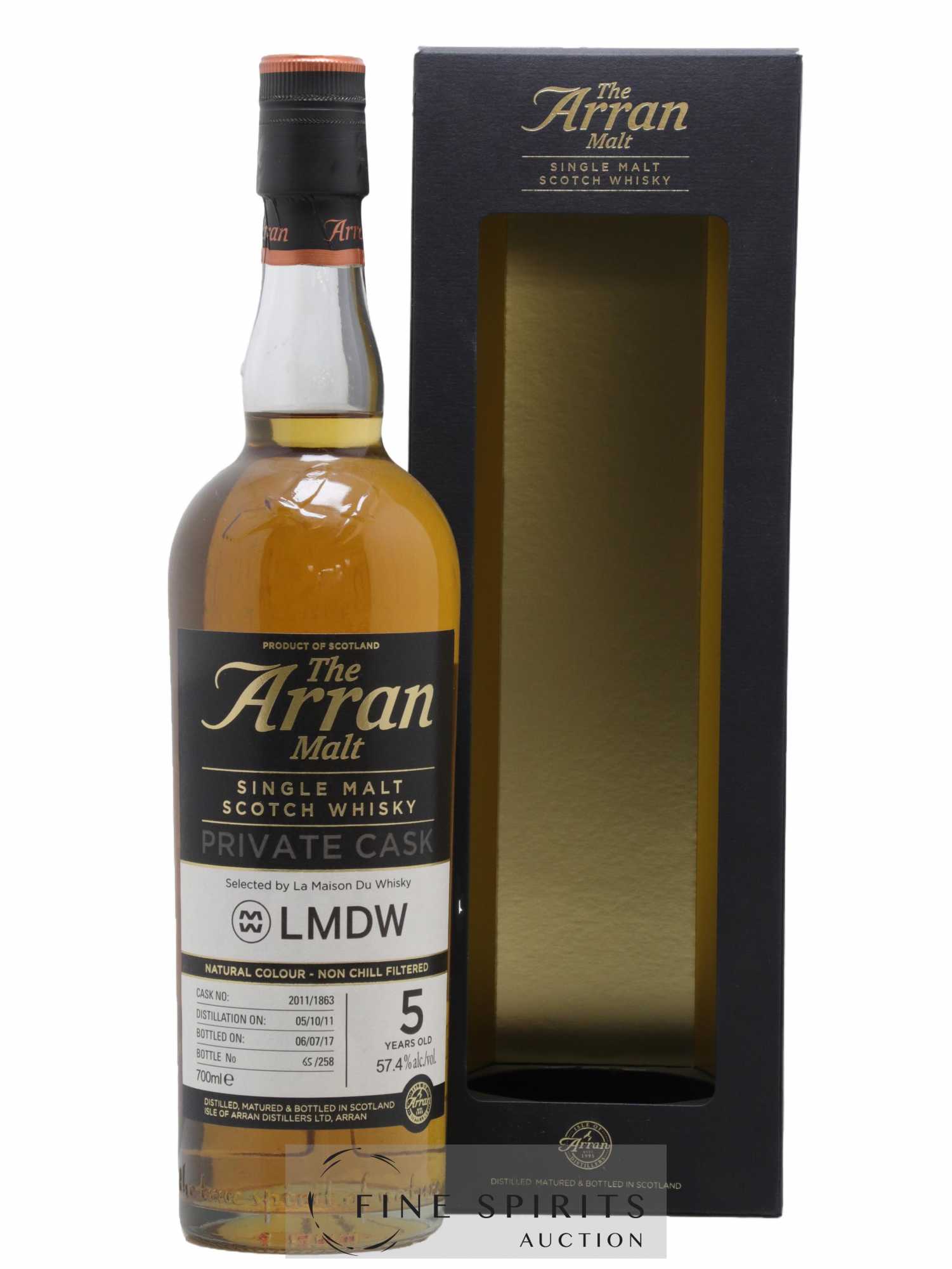 Arran 5 years 2011 Of. Private Cask n°2011-1863 - One of 258 - bottled 2017 LMDW