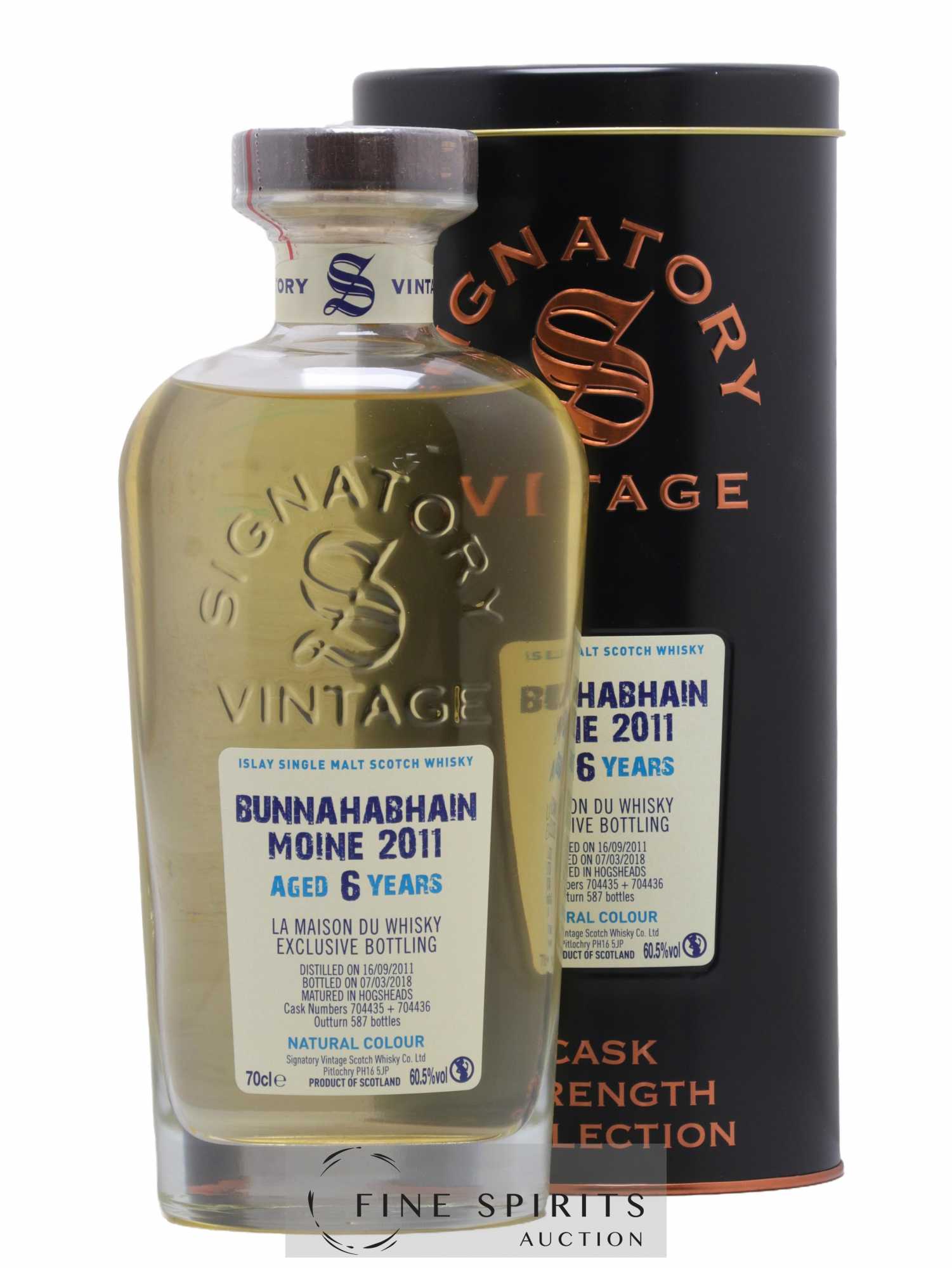 Bunnahabhain Moine 6 years 2011 Signatory Vintage Hogshead Casks n°704435-704436 - One of 587 - bottled 2018 Cask Strength Collection