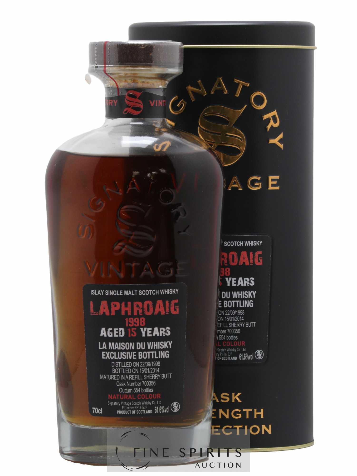 Laphroaig 15 years 1998 Signatory Vintage Refill Sherry Butt n°700356 - One of 554 - bottled 2014 LMDW Cask Strength Collection